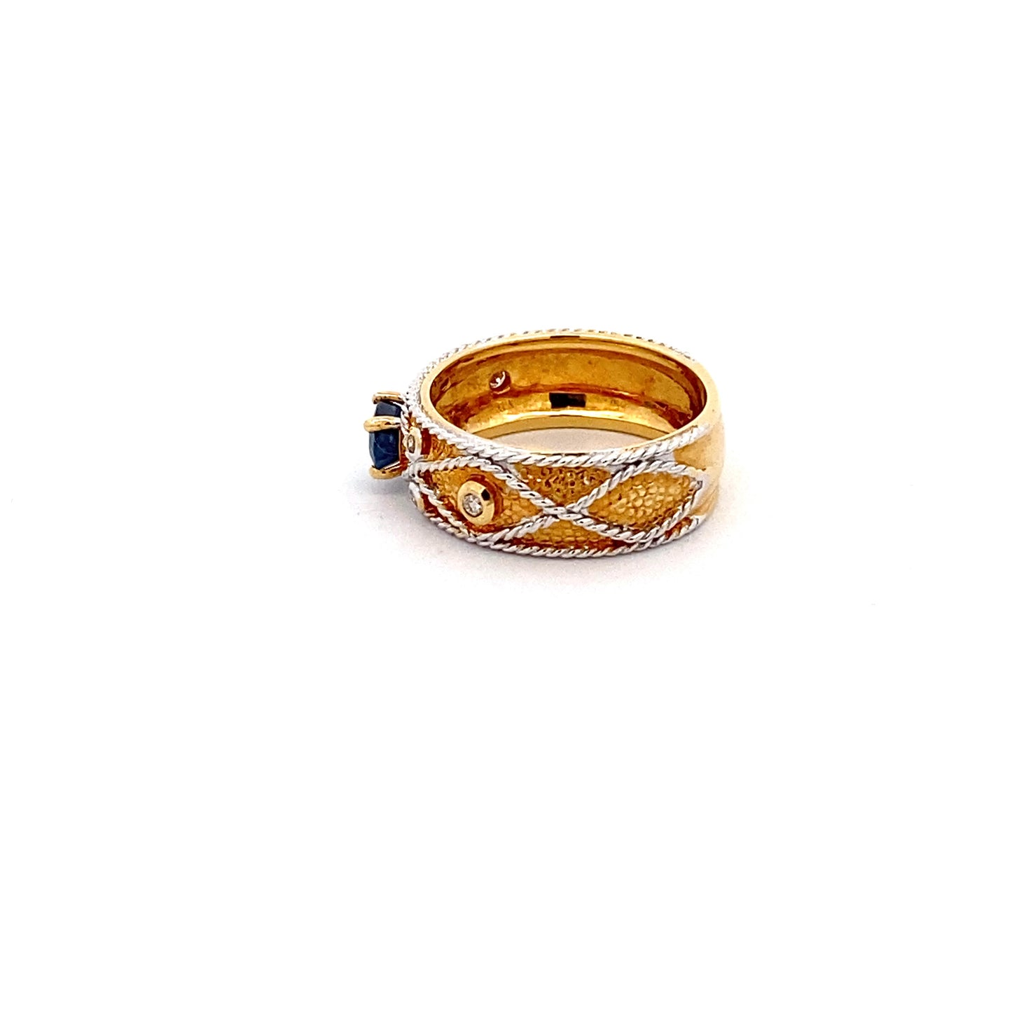 Sapphire Diamond K18 Ring