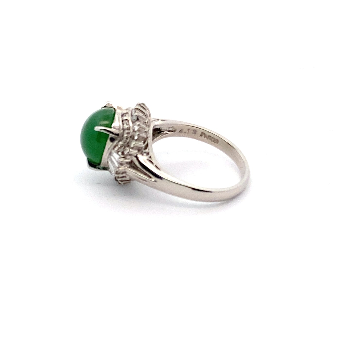 Jade Diamond Platinum Ring