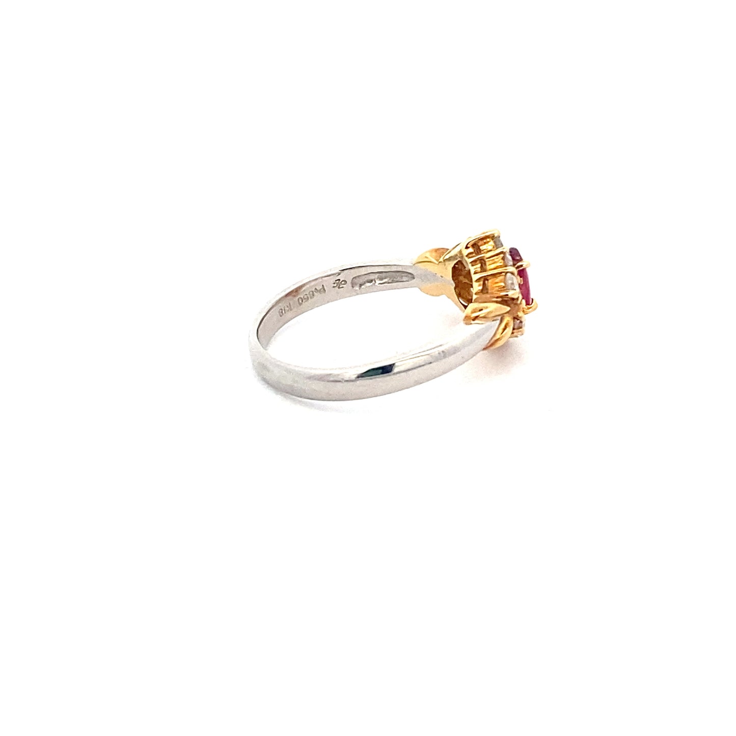 Ruby Diamond Platinum K18 Ring