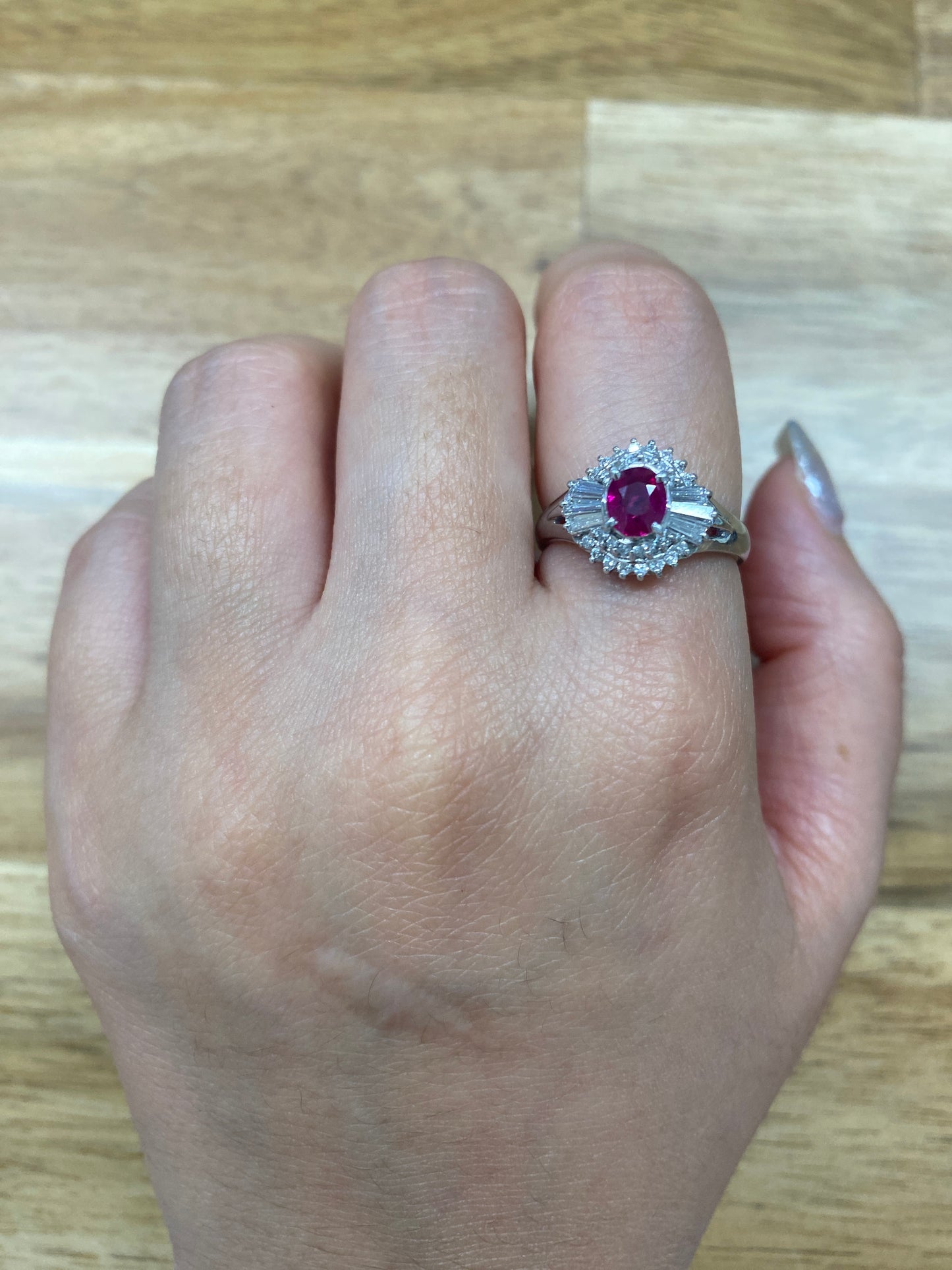 Ruby Diamond Platinum Ring