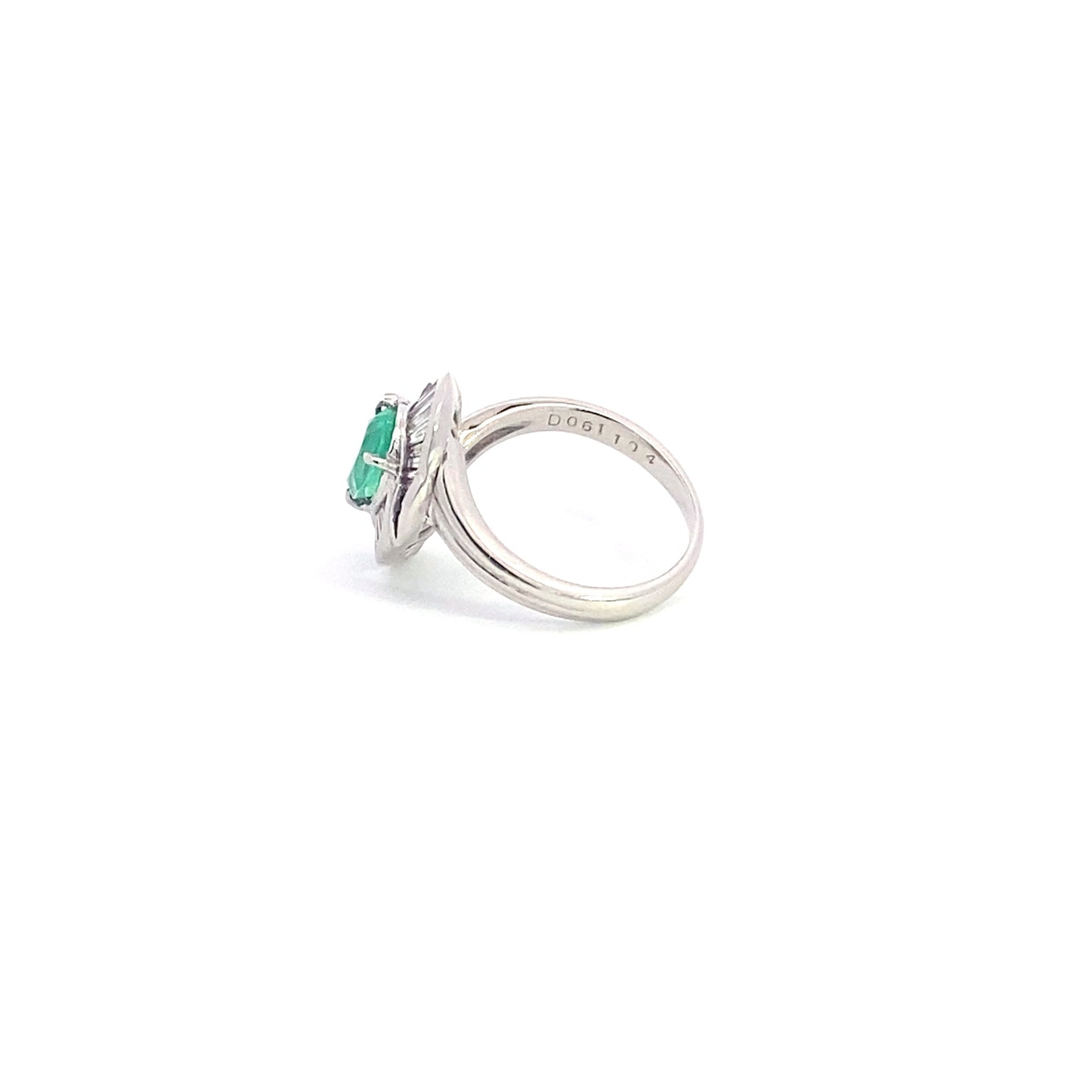 Emerald Diamond Platinum Ring