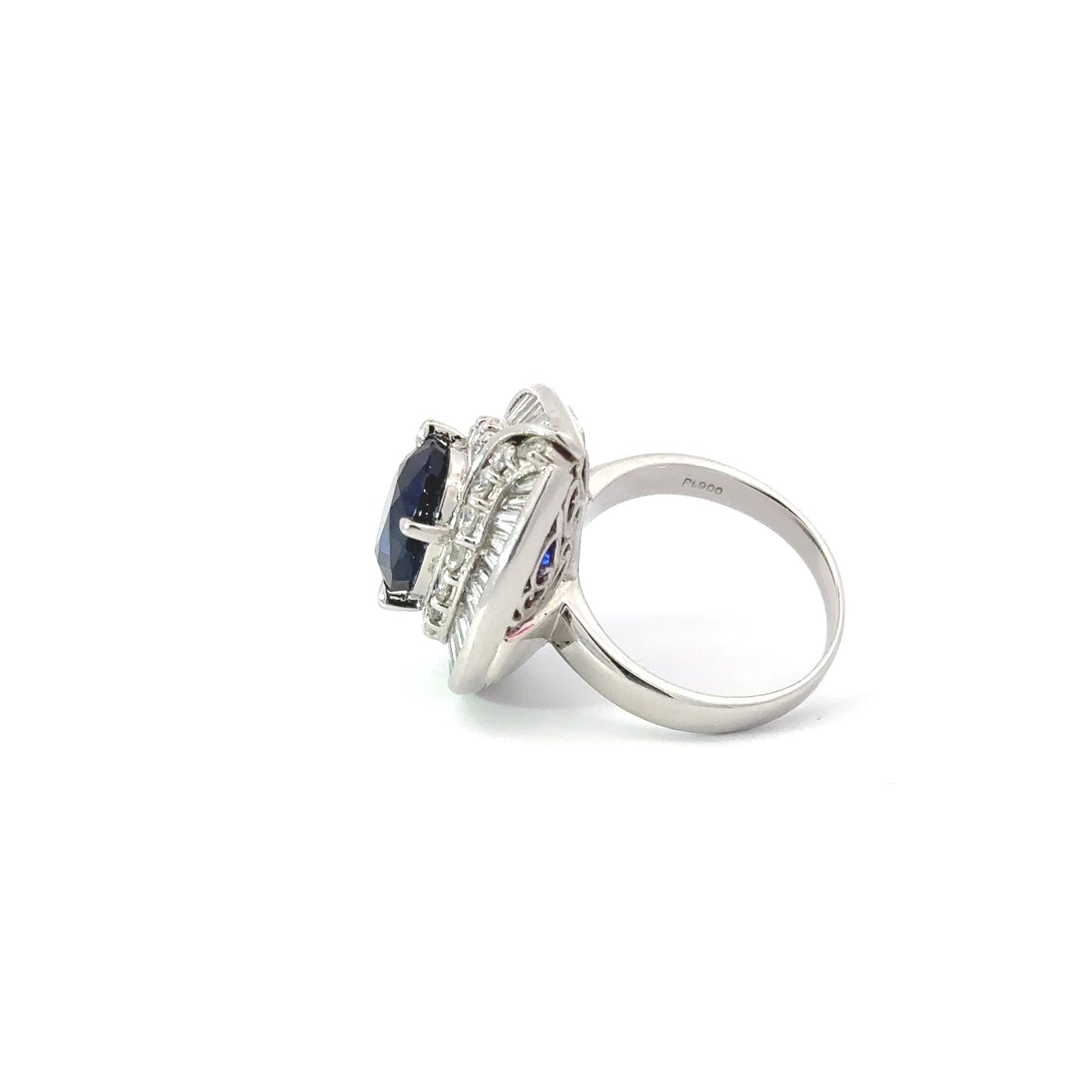 Sapphire Diamond Platinum Ring