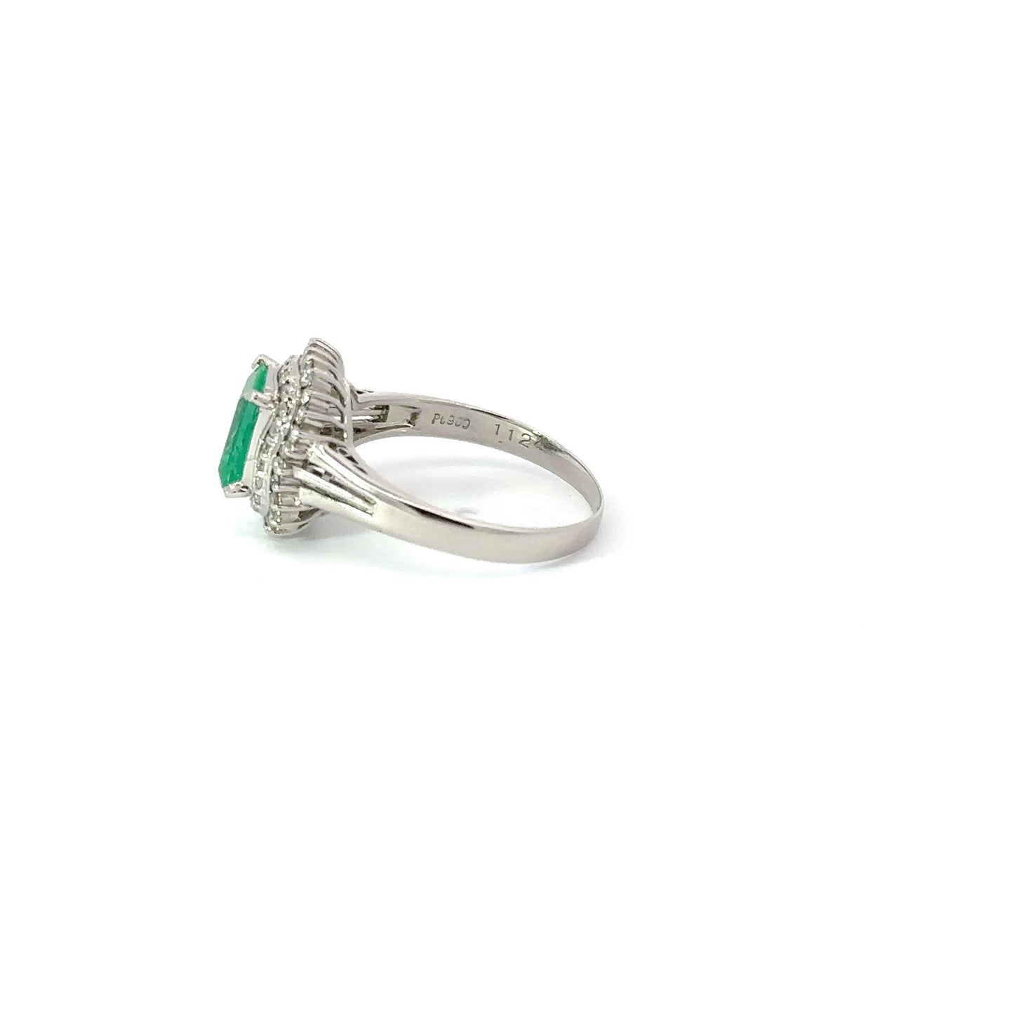 Emerald Diamond Platinum Ring