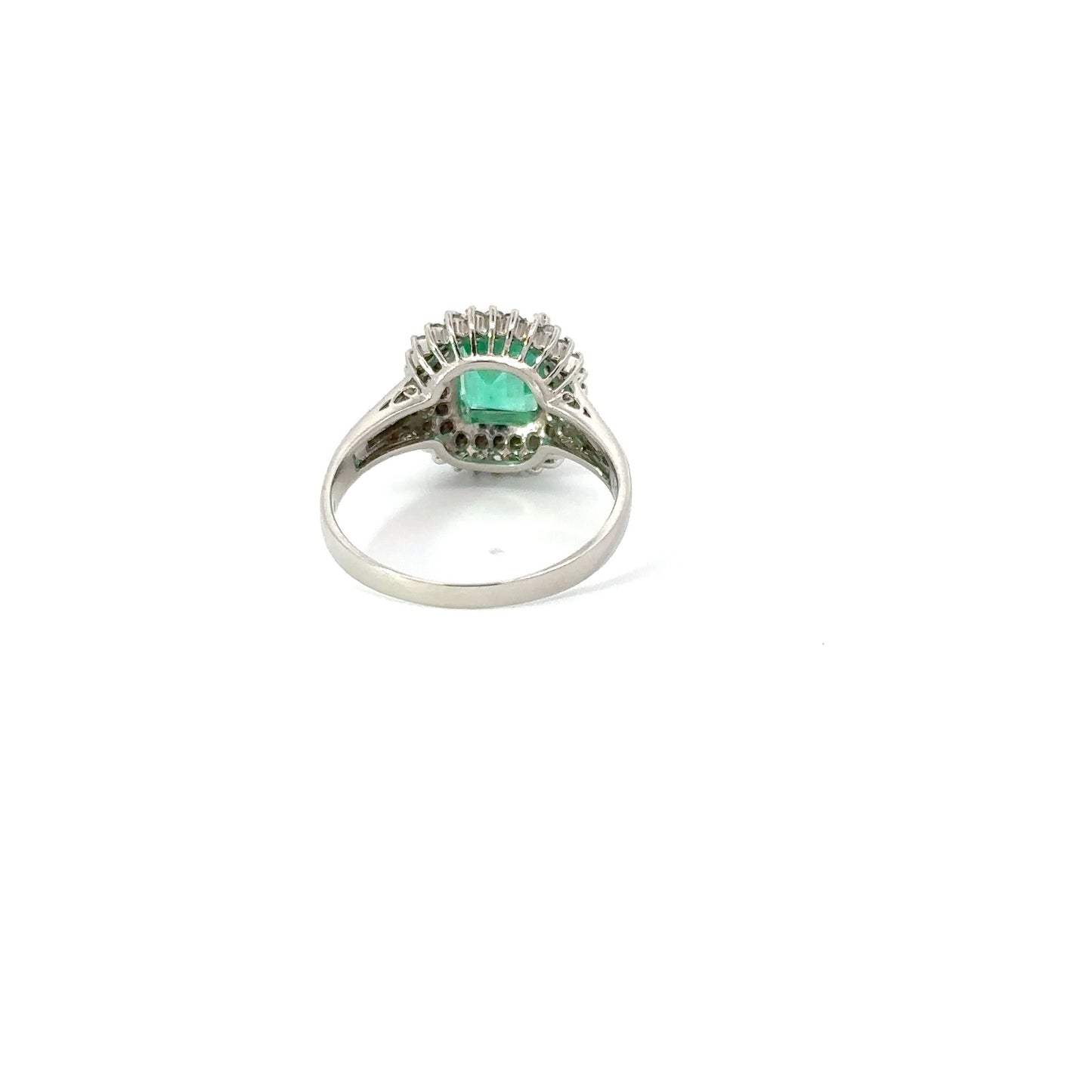 Emerald Diamond Platinum Ring