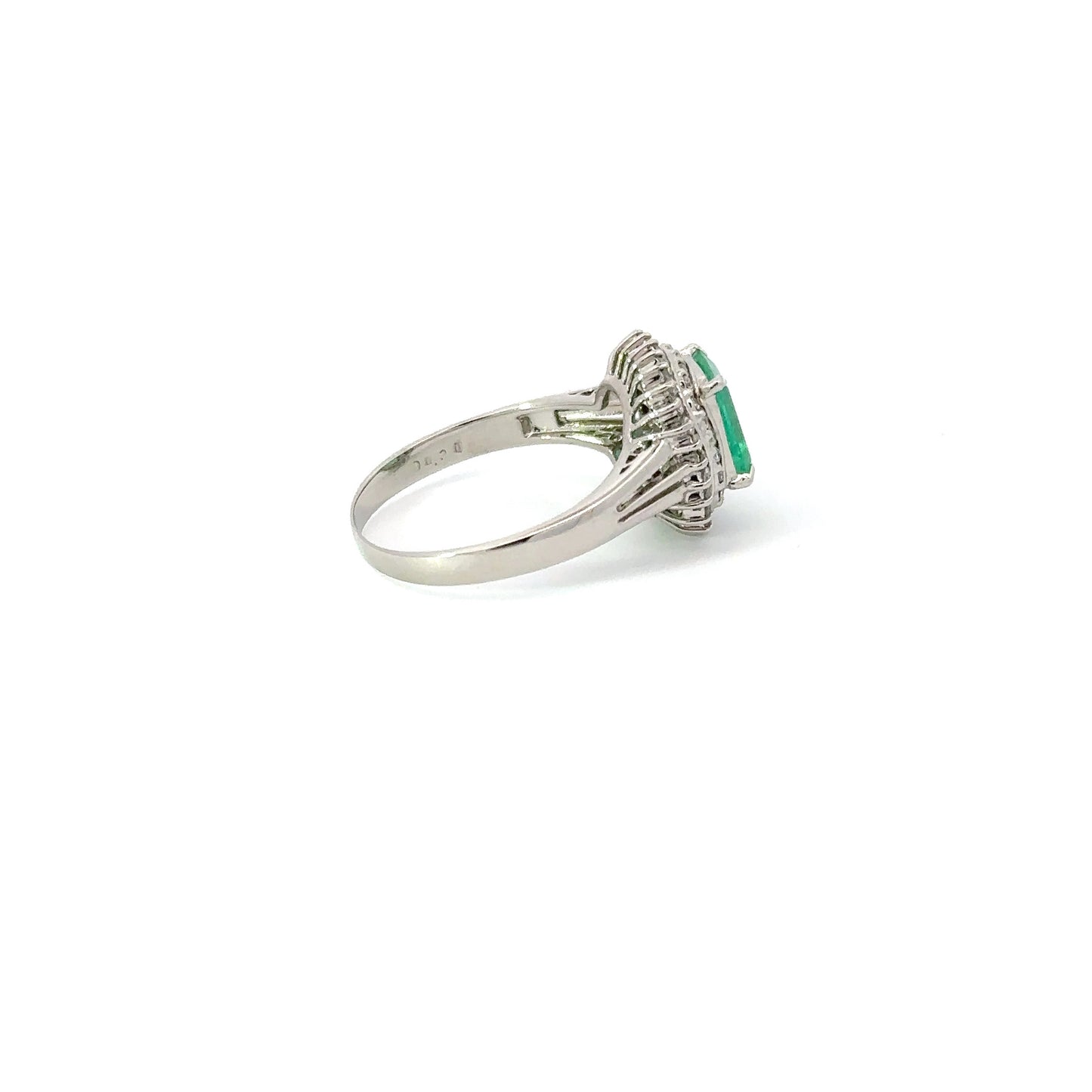 Emerald Diamond Platinum Ring