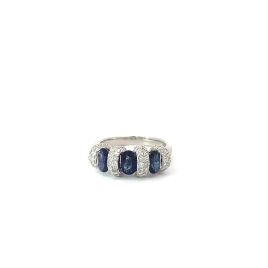 Sapphire Diamond Platinum Ring