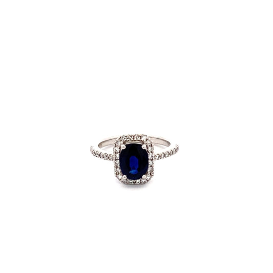 Sapphire Diamond Platinum Ring