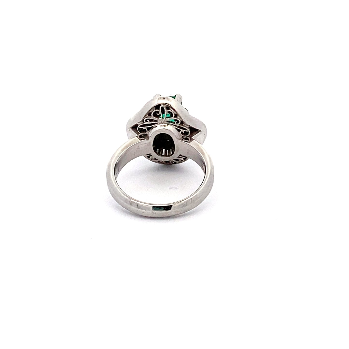 Emerald Diamond Platinum Ring