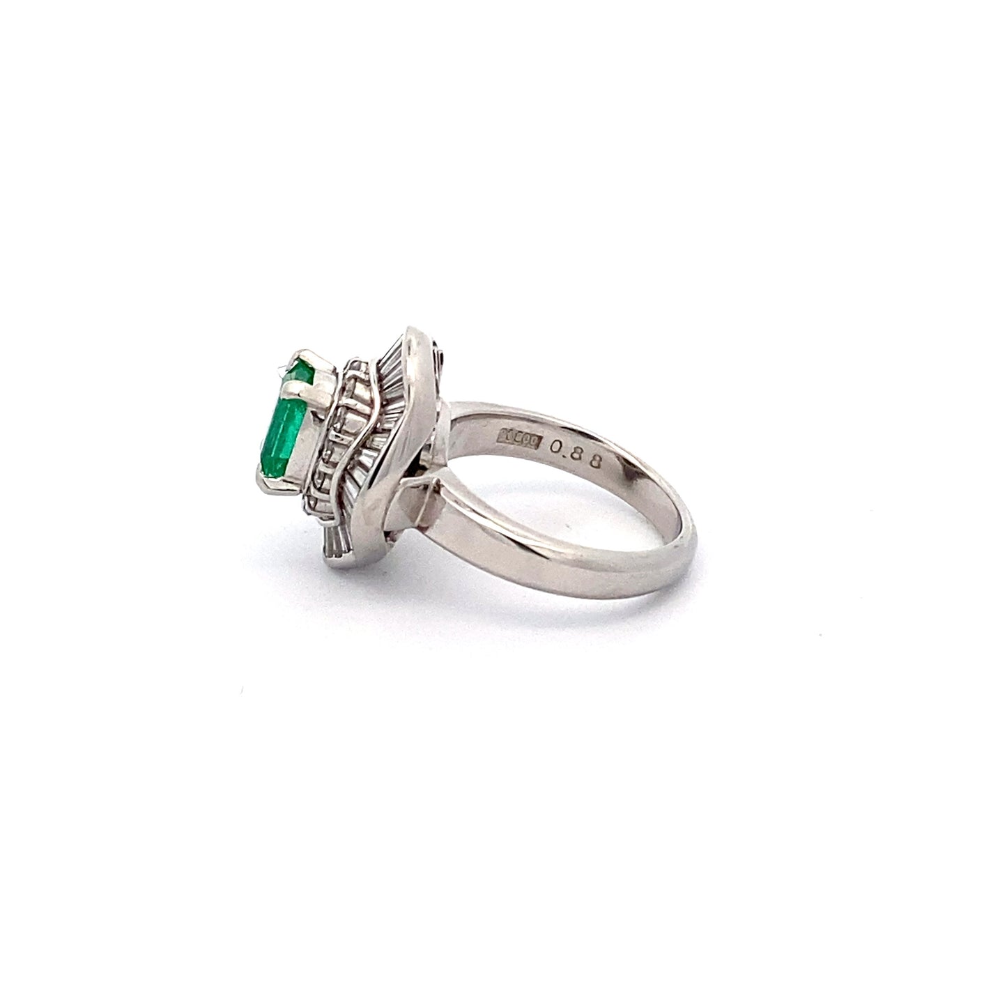 Emerald Diamond Platinum Ring