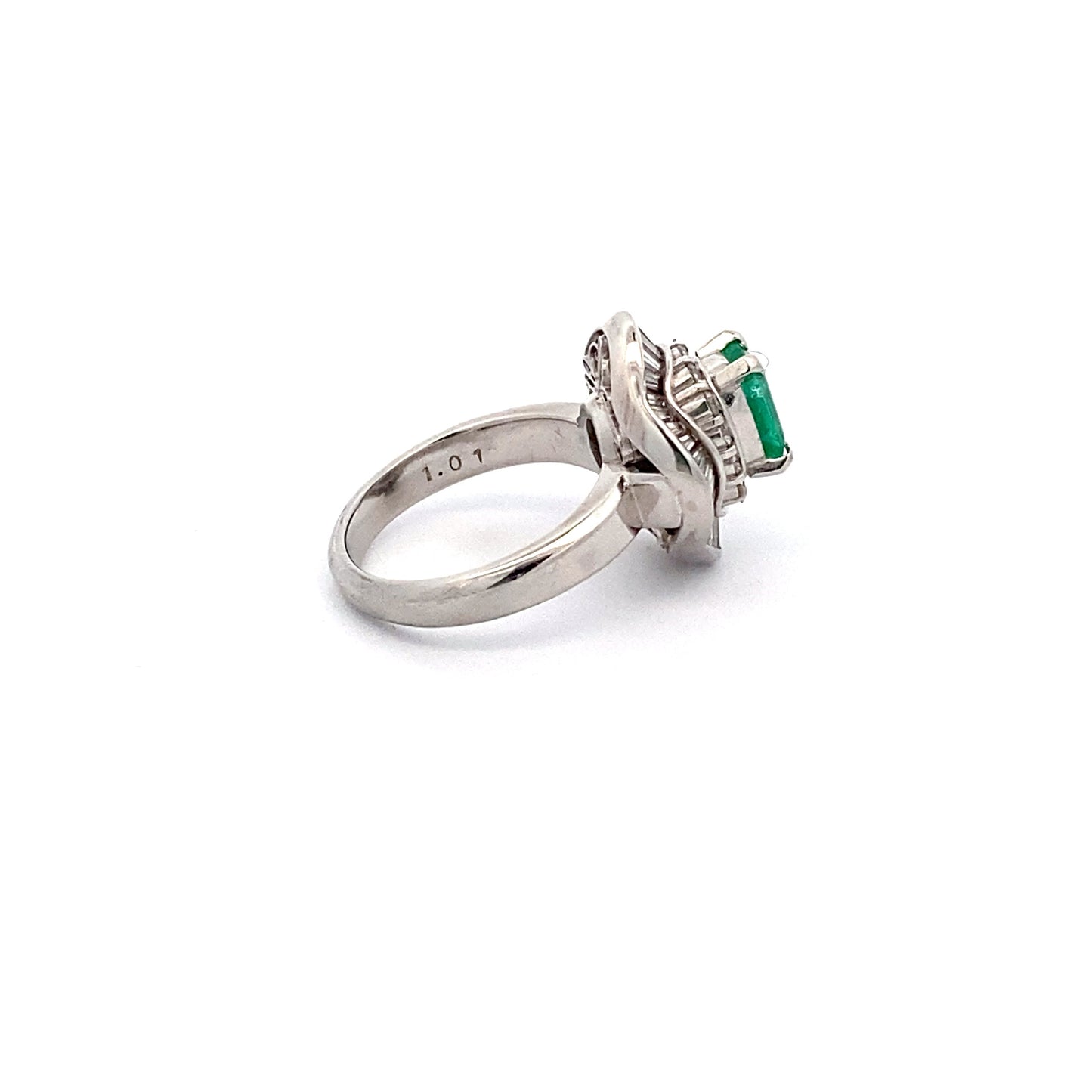 Emerald Diamond Platinum Ring