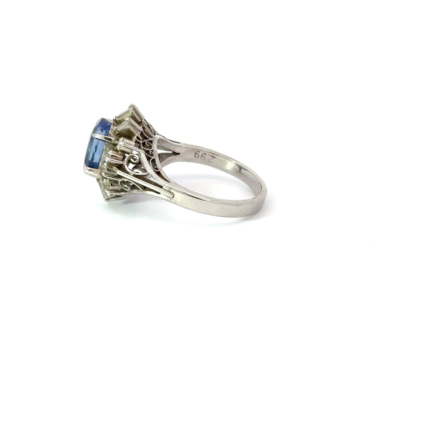 Sapphire Diamond Platinum Ring