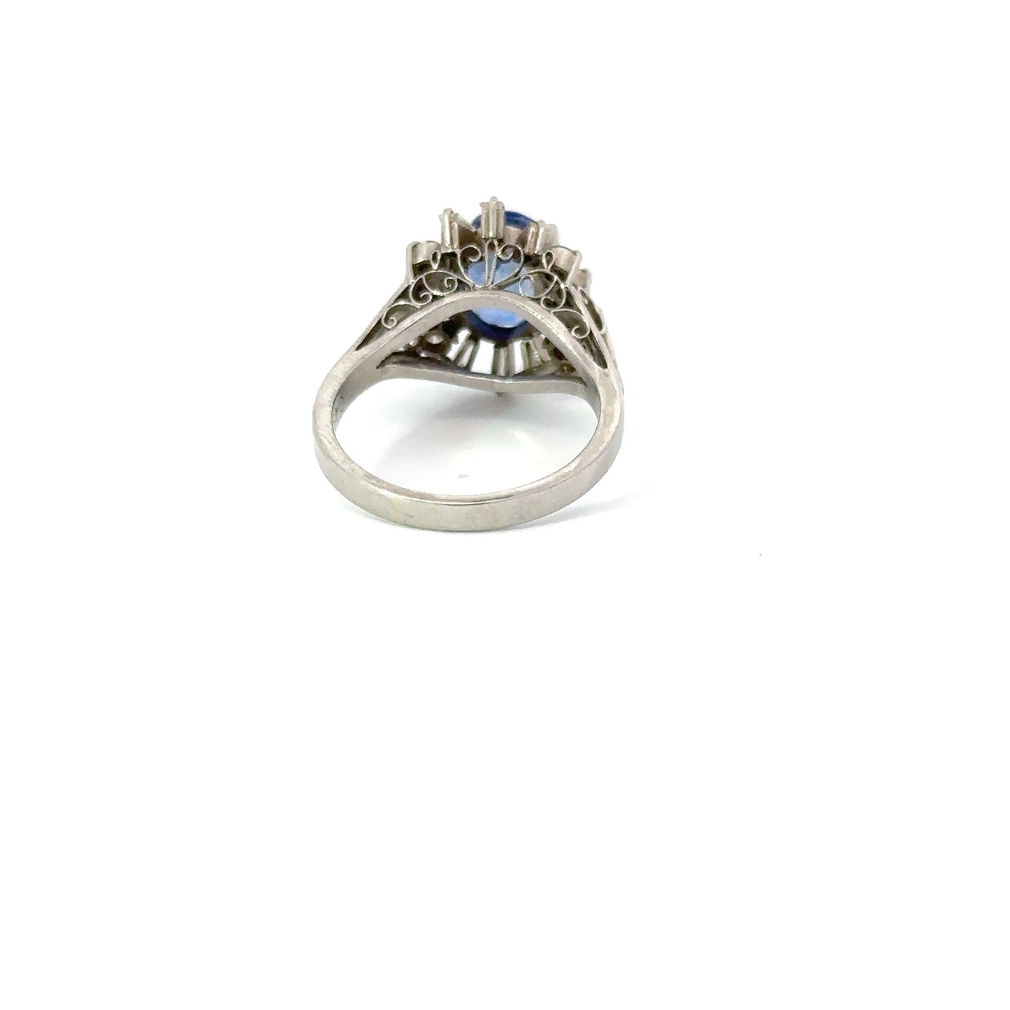 Sapphire Diamond Platinum Ring