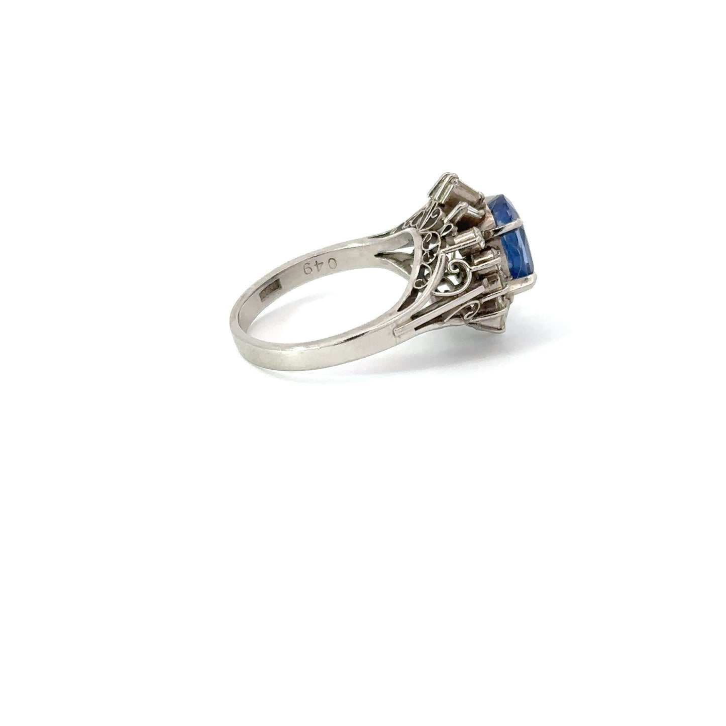 Sapphire Diamond Platinum Ring