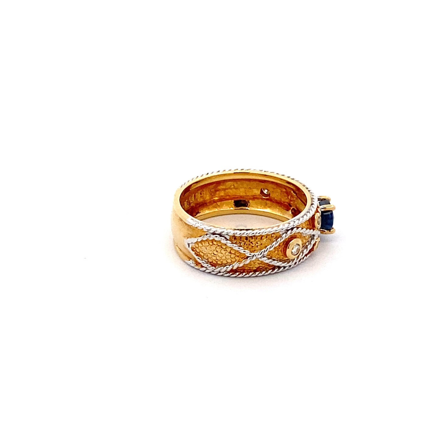 Sapphire Diamond K18 Ring