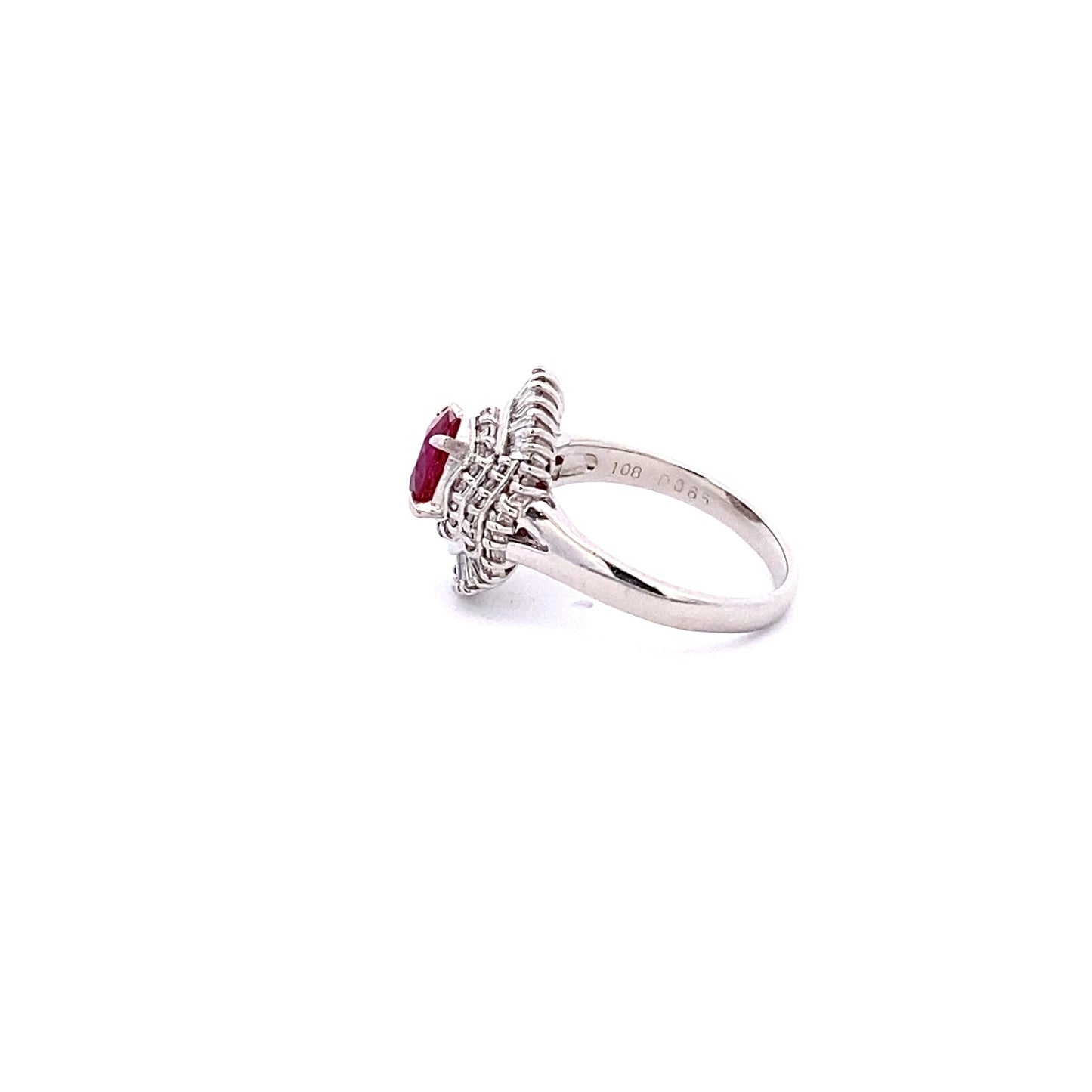 Ruby Diamond Platinum Ring