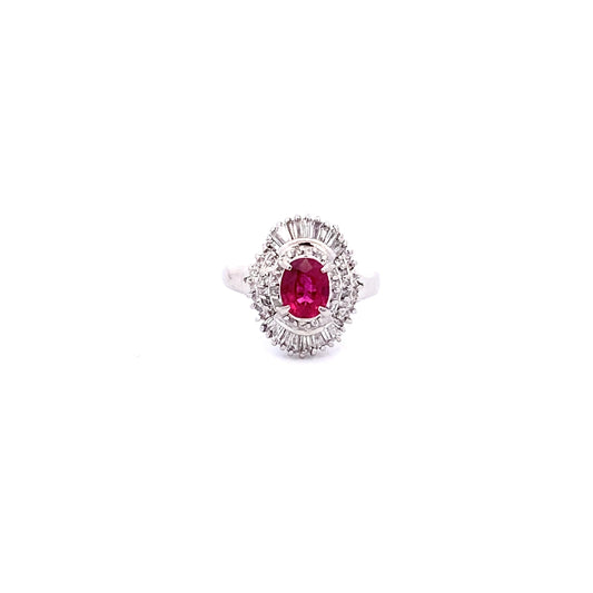 Ruby Diamond Platinum Ring