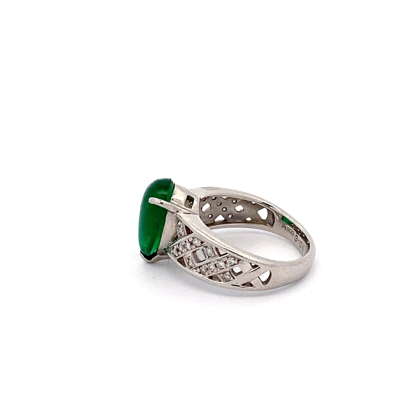 Emerald Diamond Platinum Ring