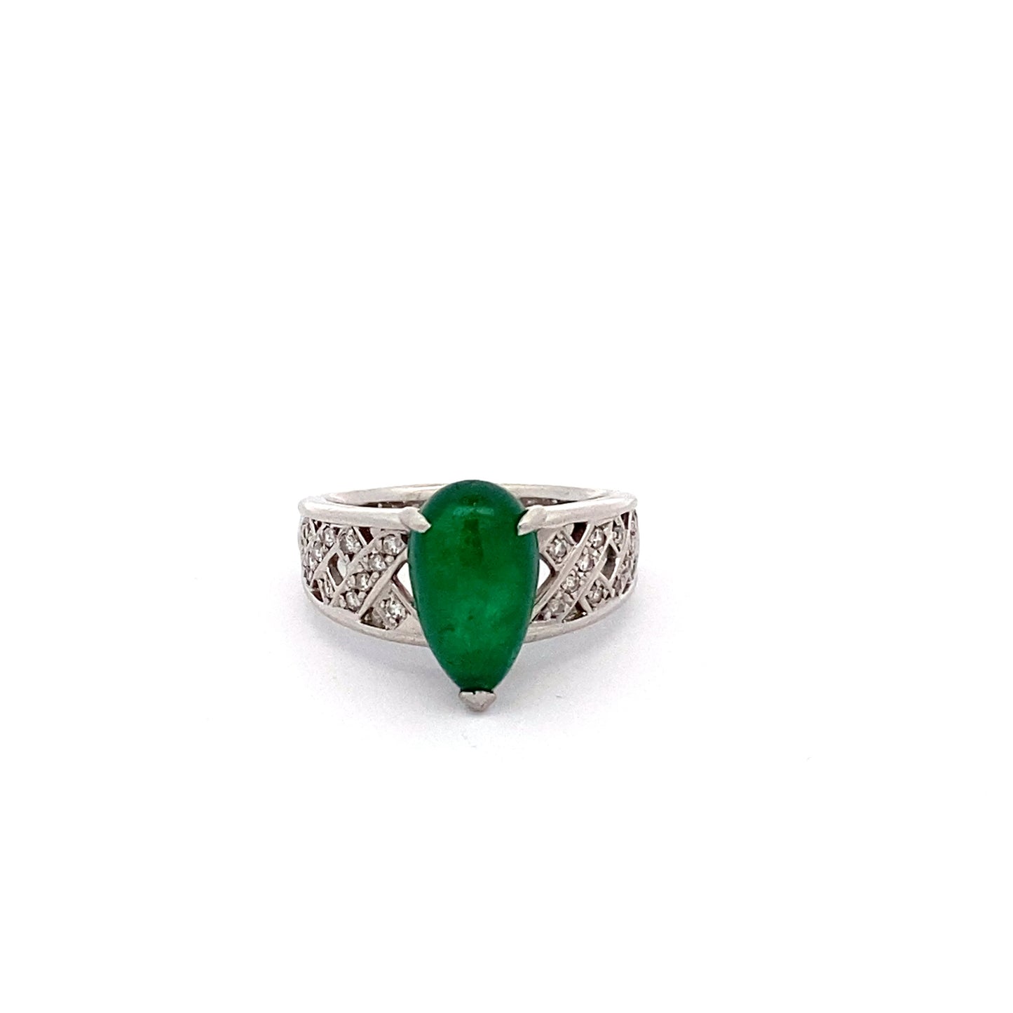 Emerald Diamond Platinum Ring