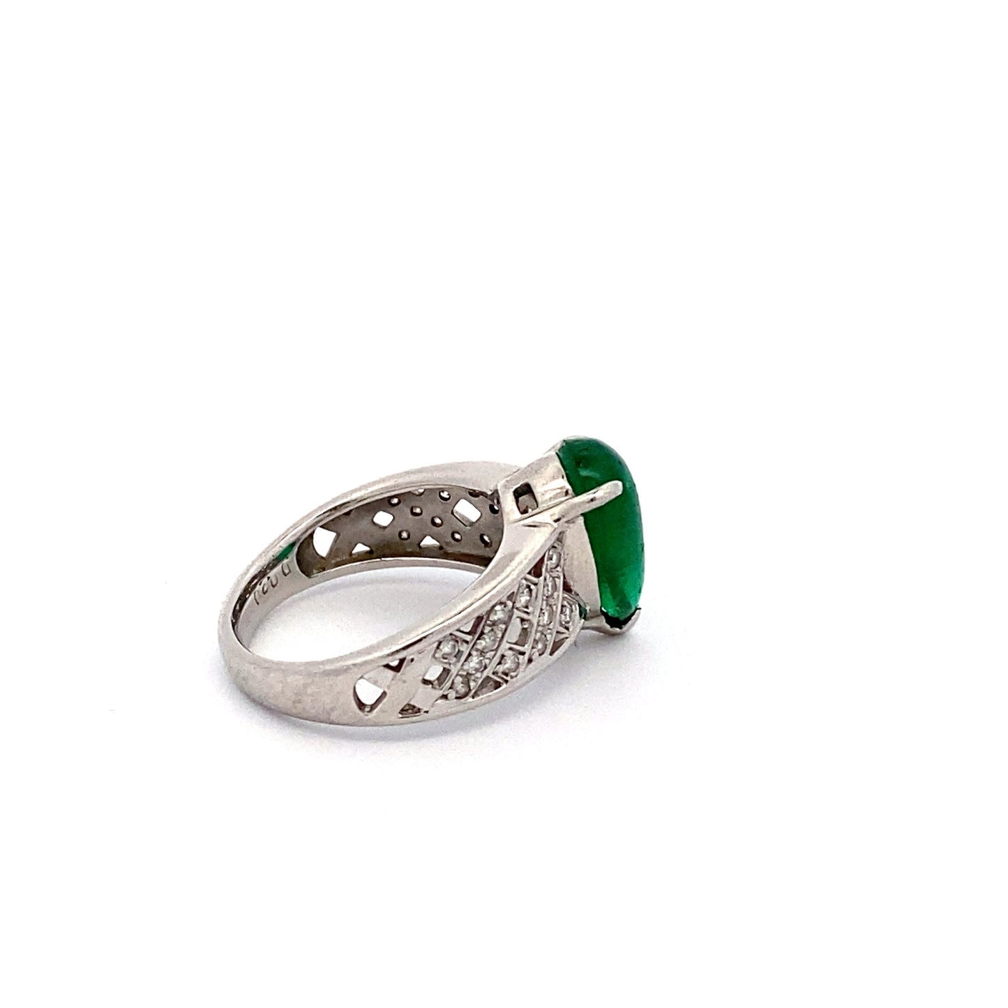 Emerald Diamond Platinum Ring