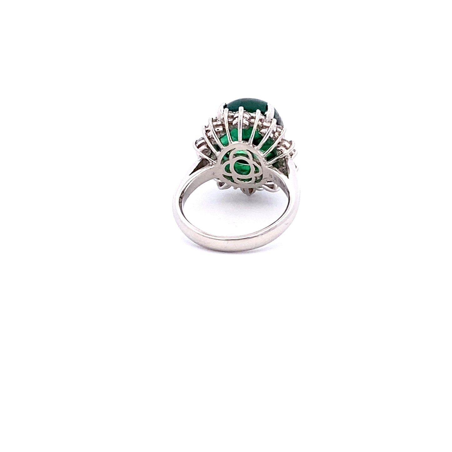 Trapiche Emerald Diamond Platinum Ring