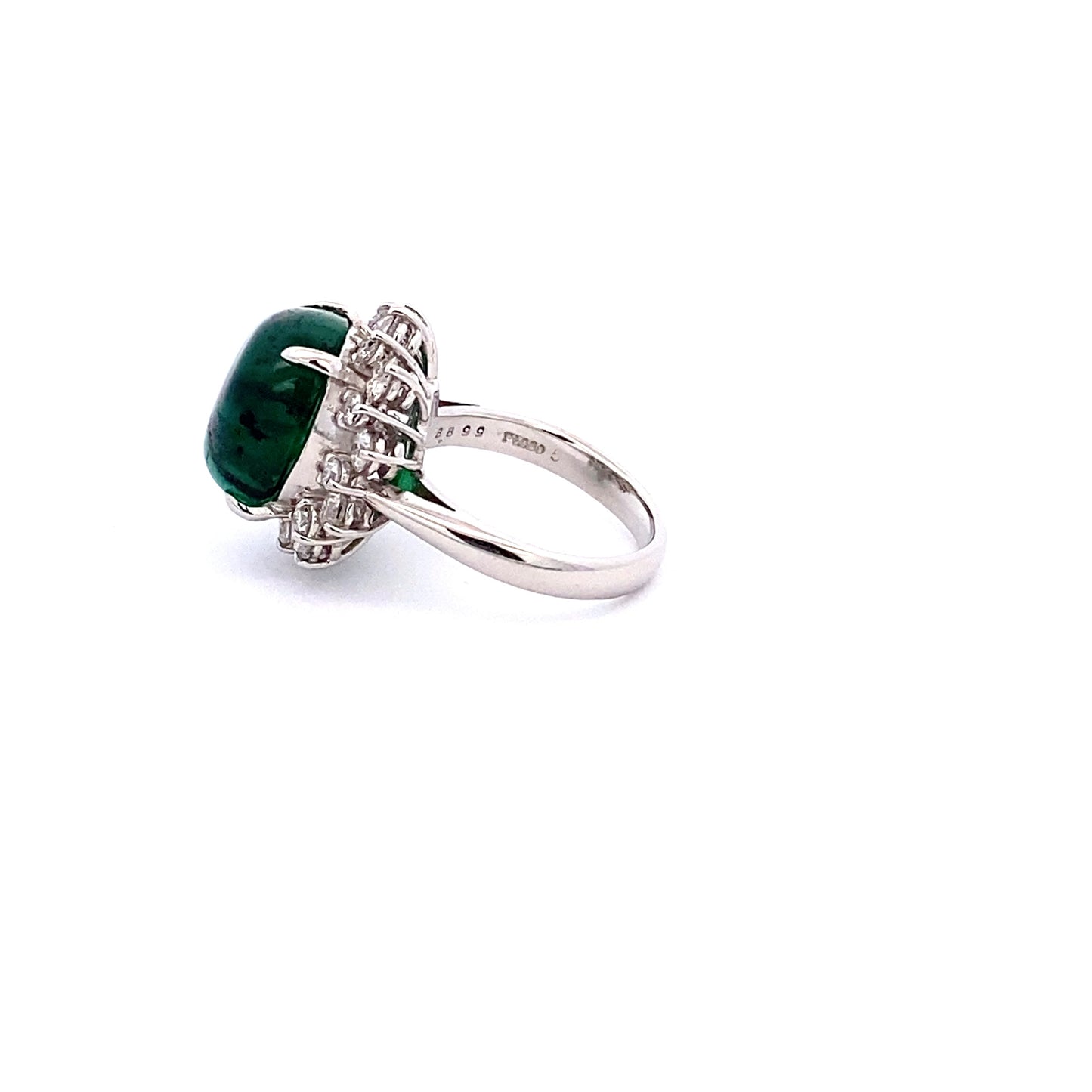 Trapiche Emerald Diamond Platinum Ring