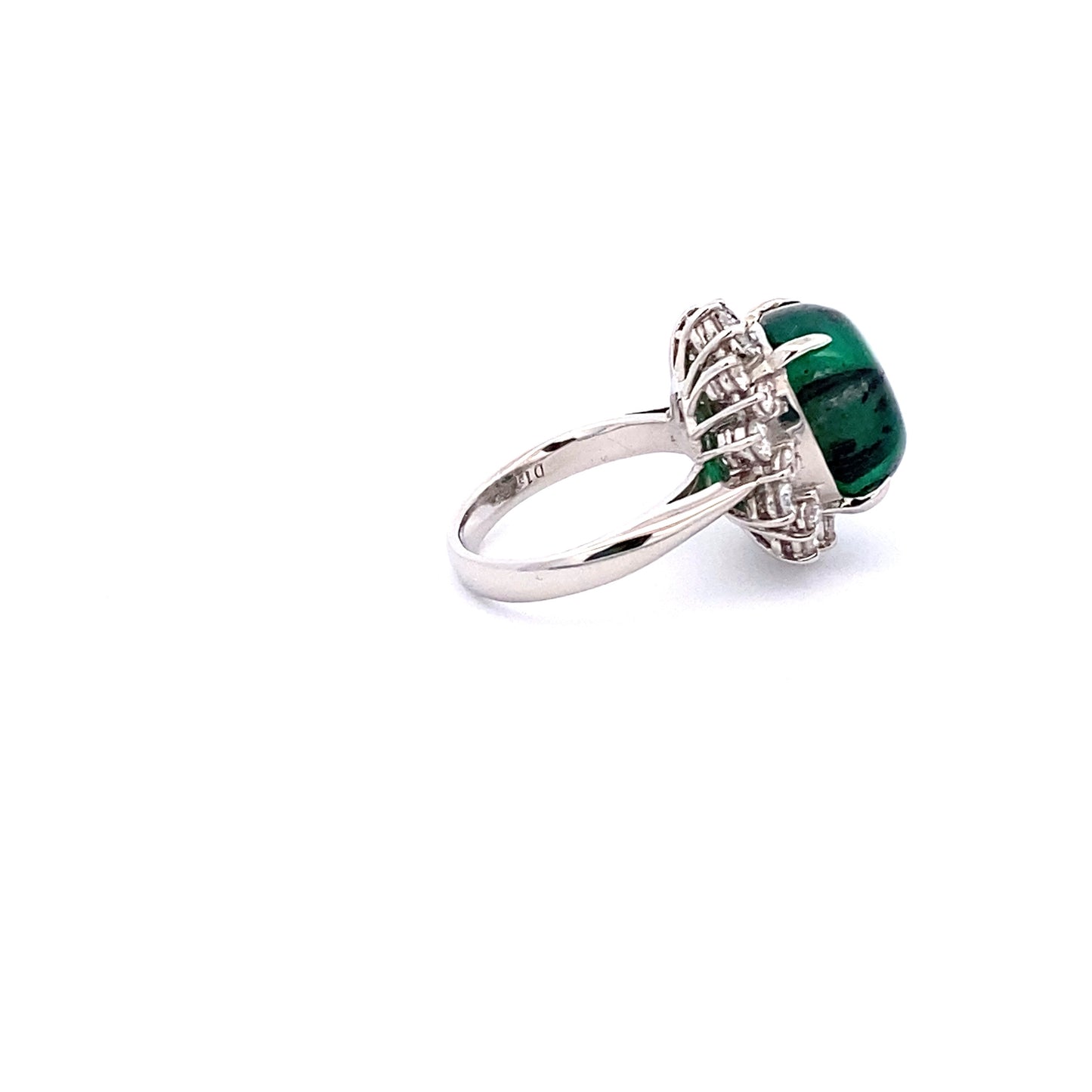 Trapiche Emerald Diamond Platinum Ring