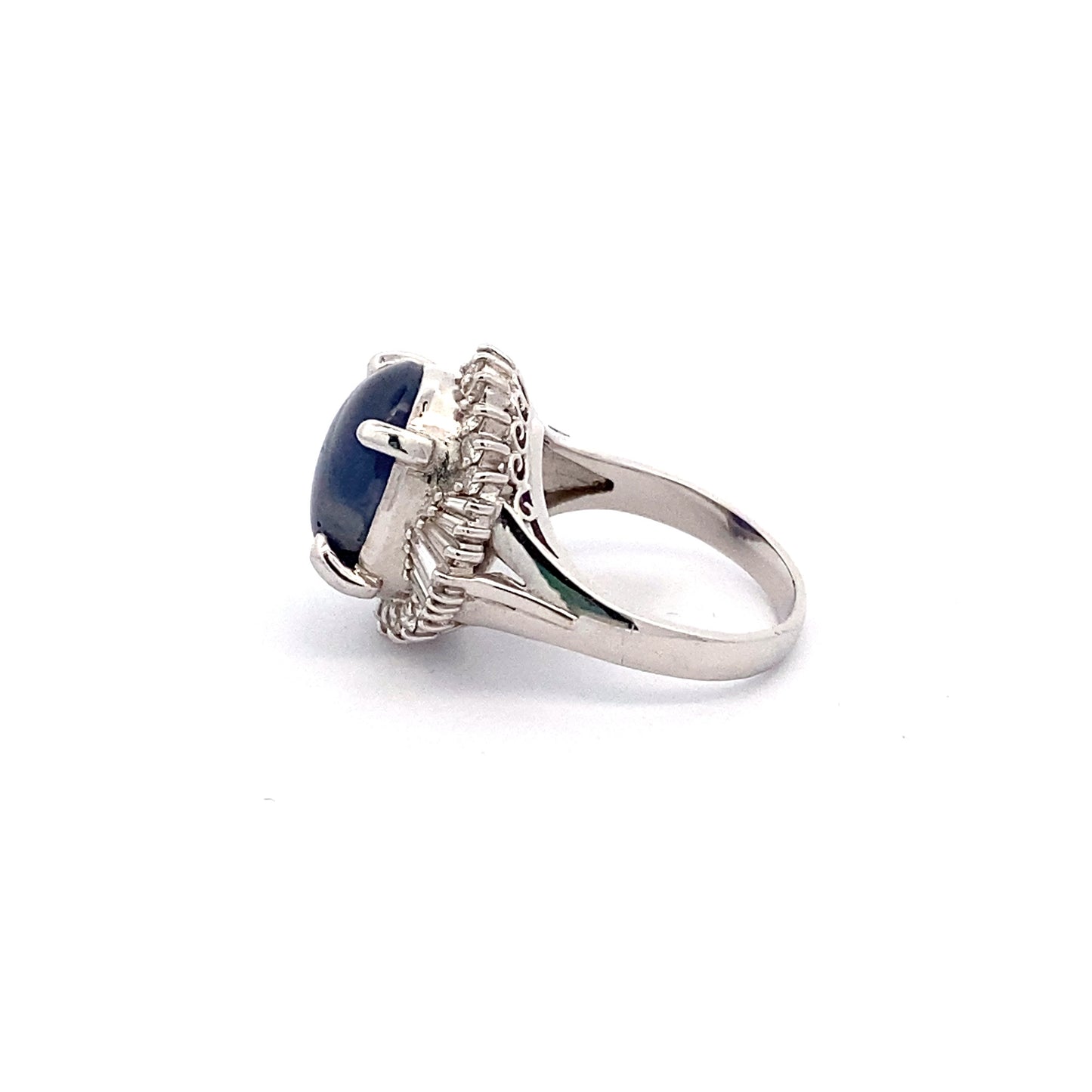 Sapphire Diamond Platinum Ring