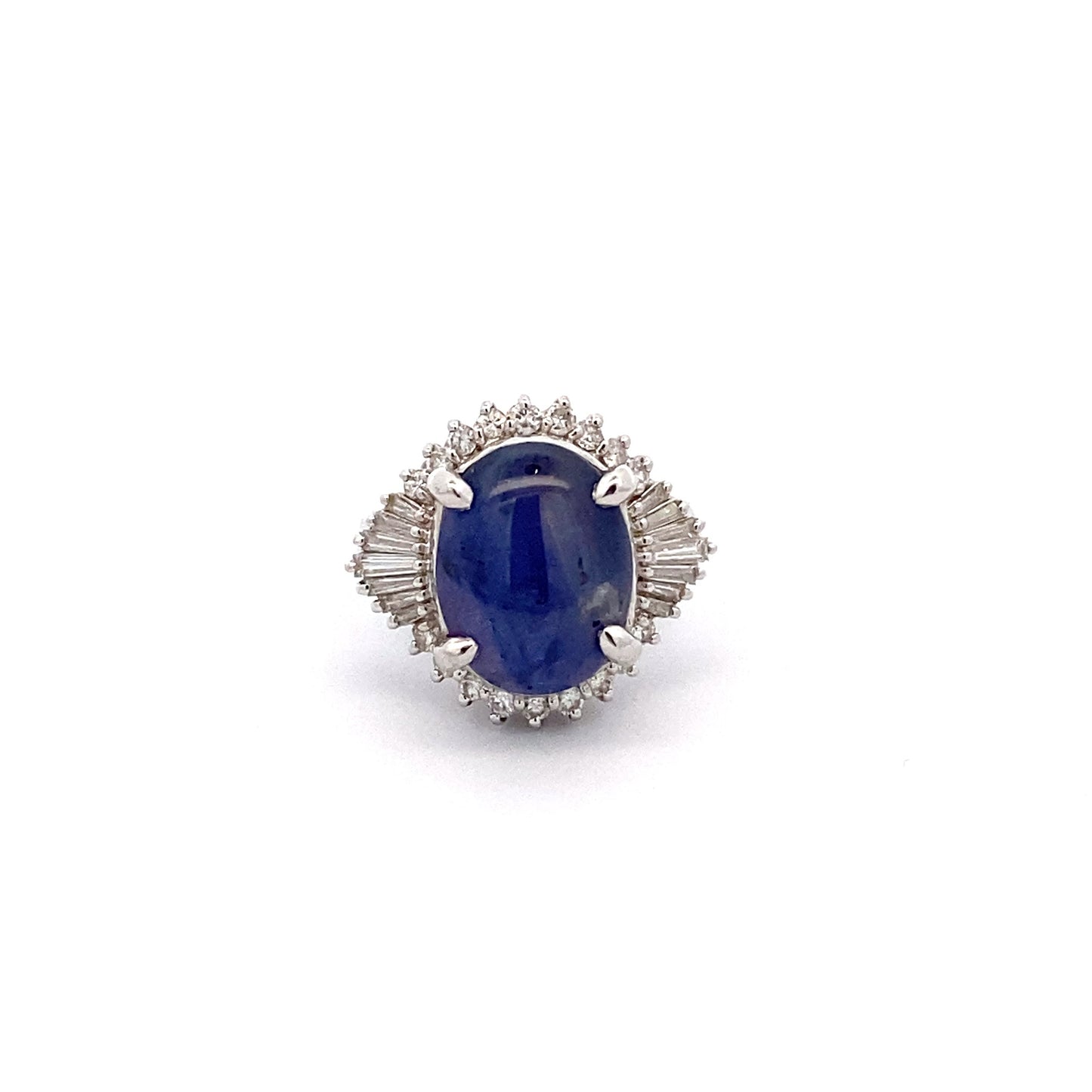 Sapphire Diamond Platinum Ring