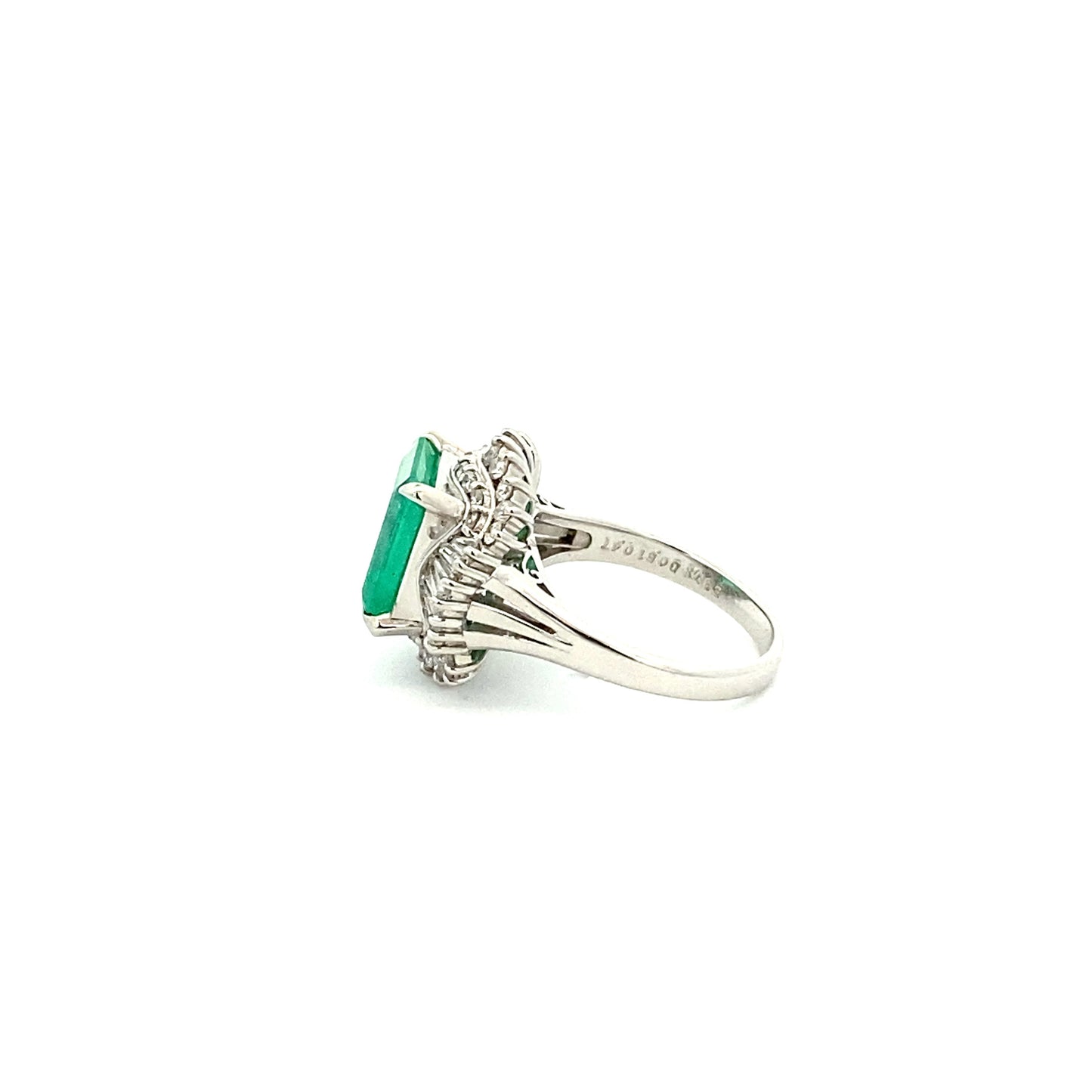 Emerald Diamond Platinum Ring