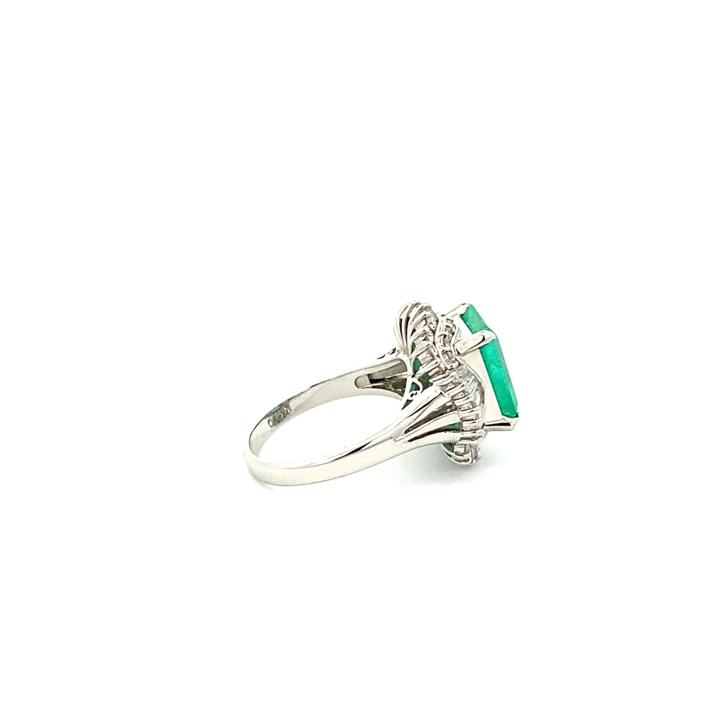 Emerald Diamond Platinum Ring