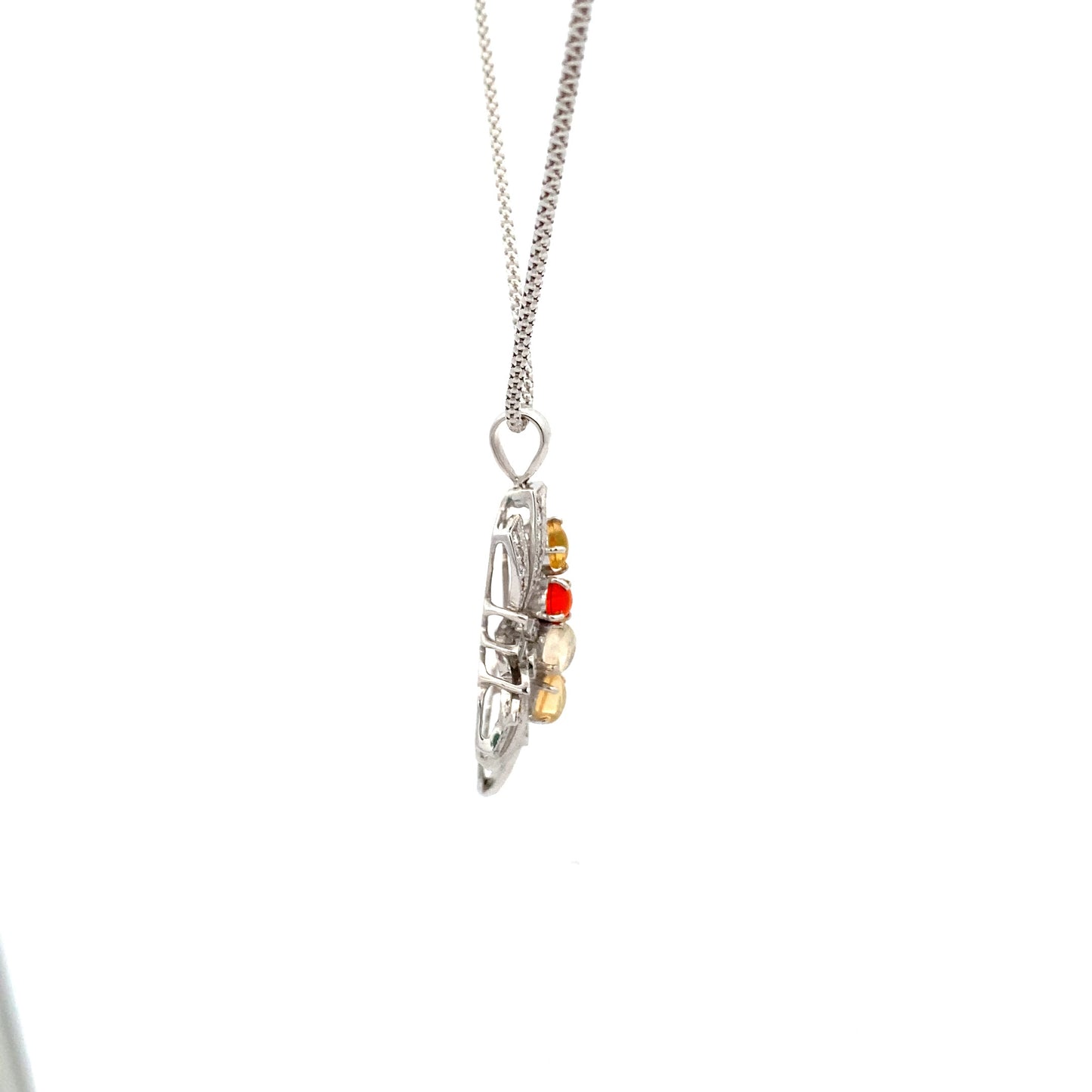 Opal Diamond K18WG Necklace