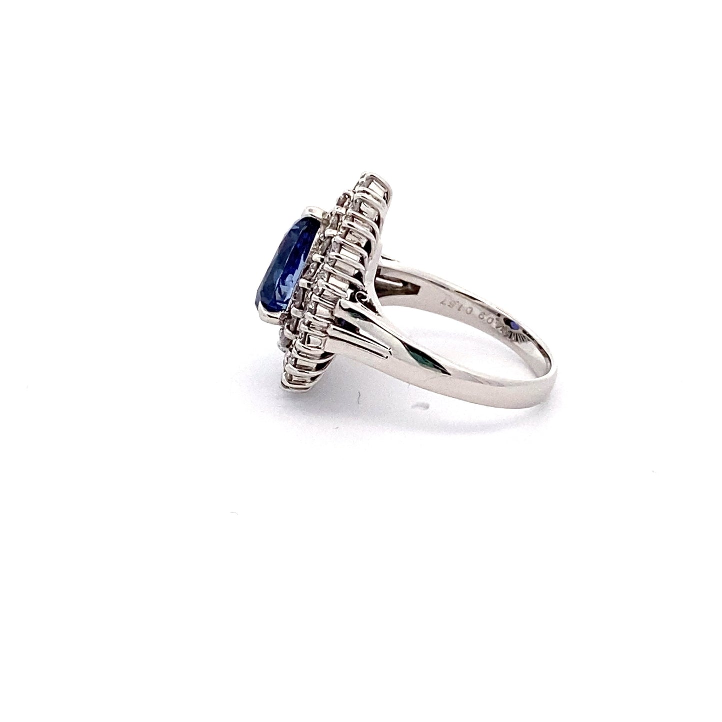 Sapphire Diamond Platinum Ring