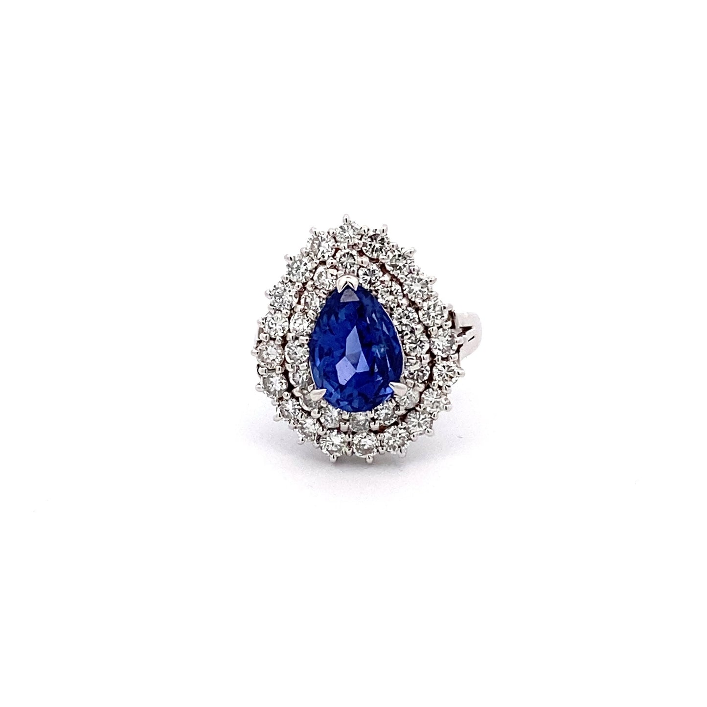 Sapphire Diamond Platinum Ring