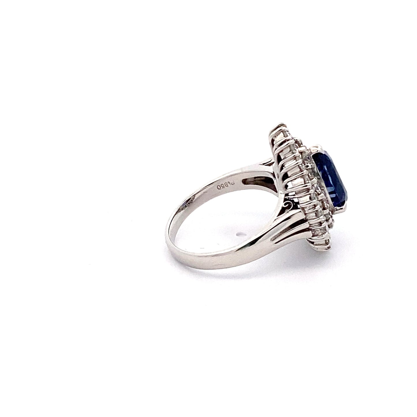 Sapphire Diamond Platinum Ring