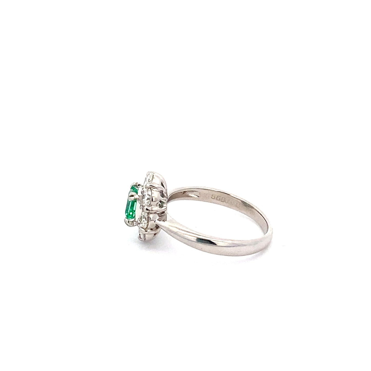 Emerald Diamond Platinum Ring