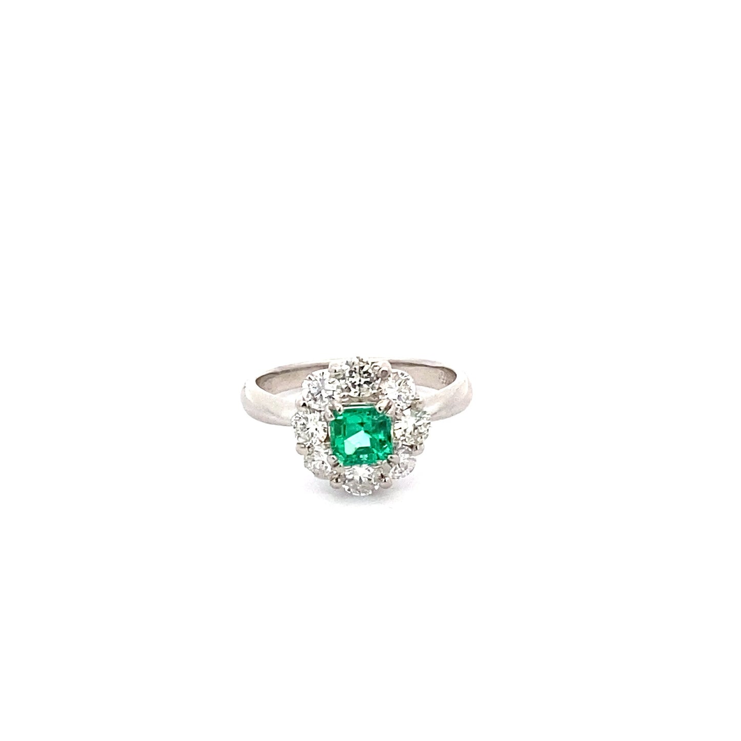 Emerald Diamond Platinum Ring