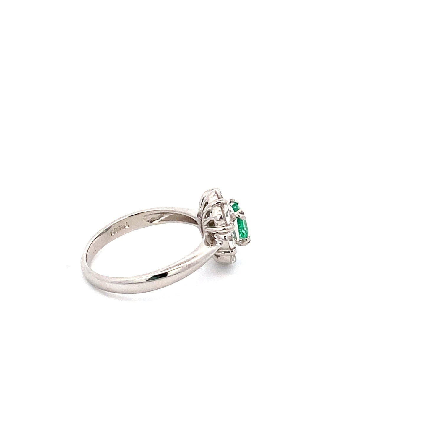 Emerald Diamond Platinum Ring