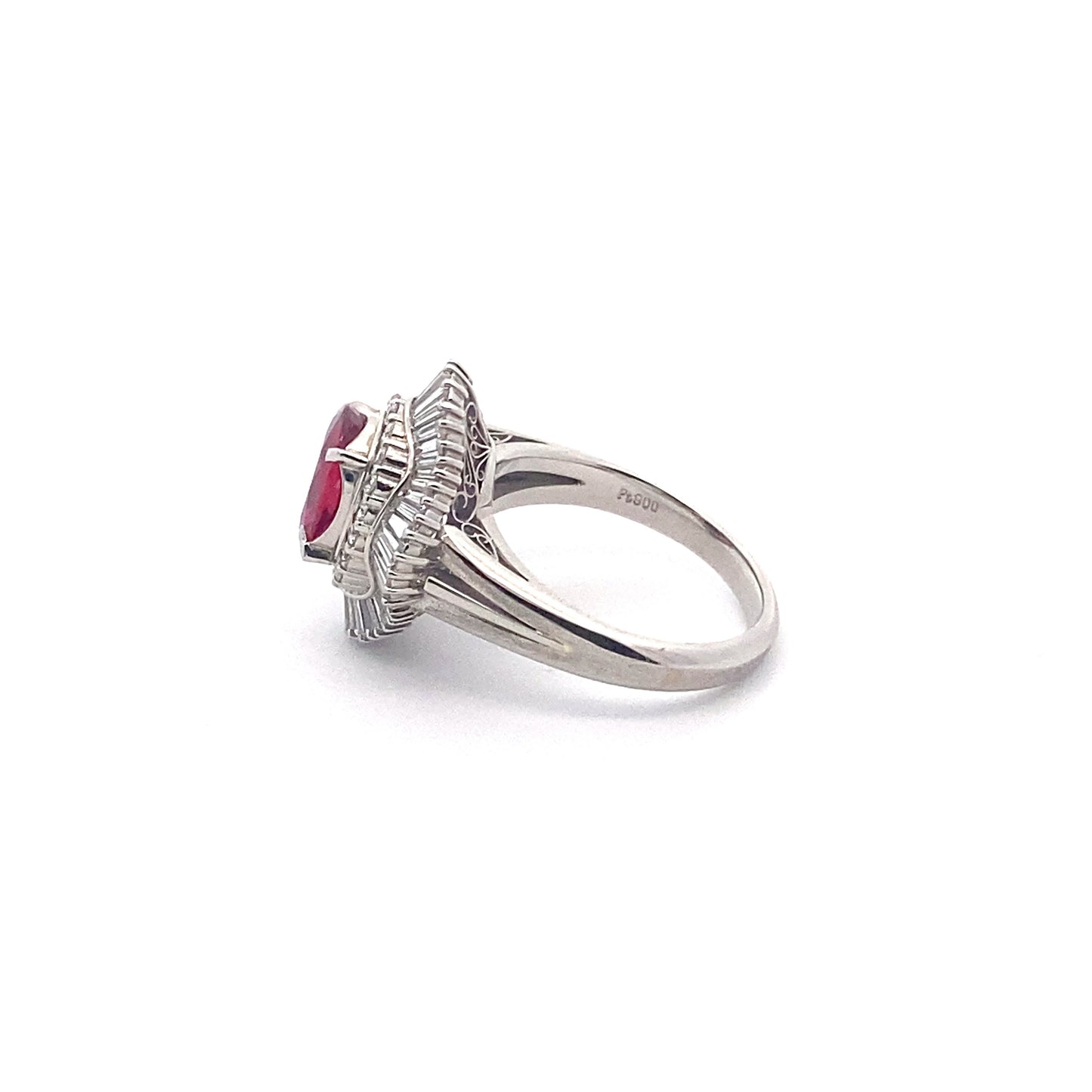 Ruby Diamond Platinum Ring