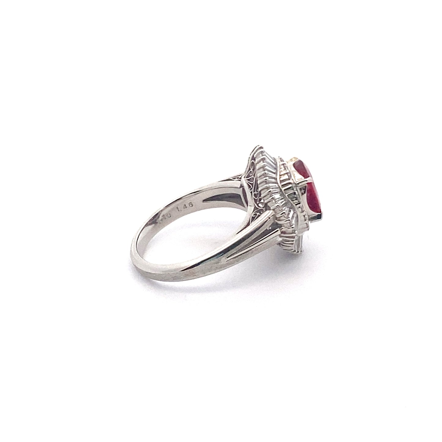 Ruby Diamond Platinum Ring