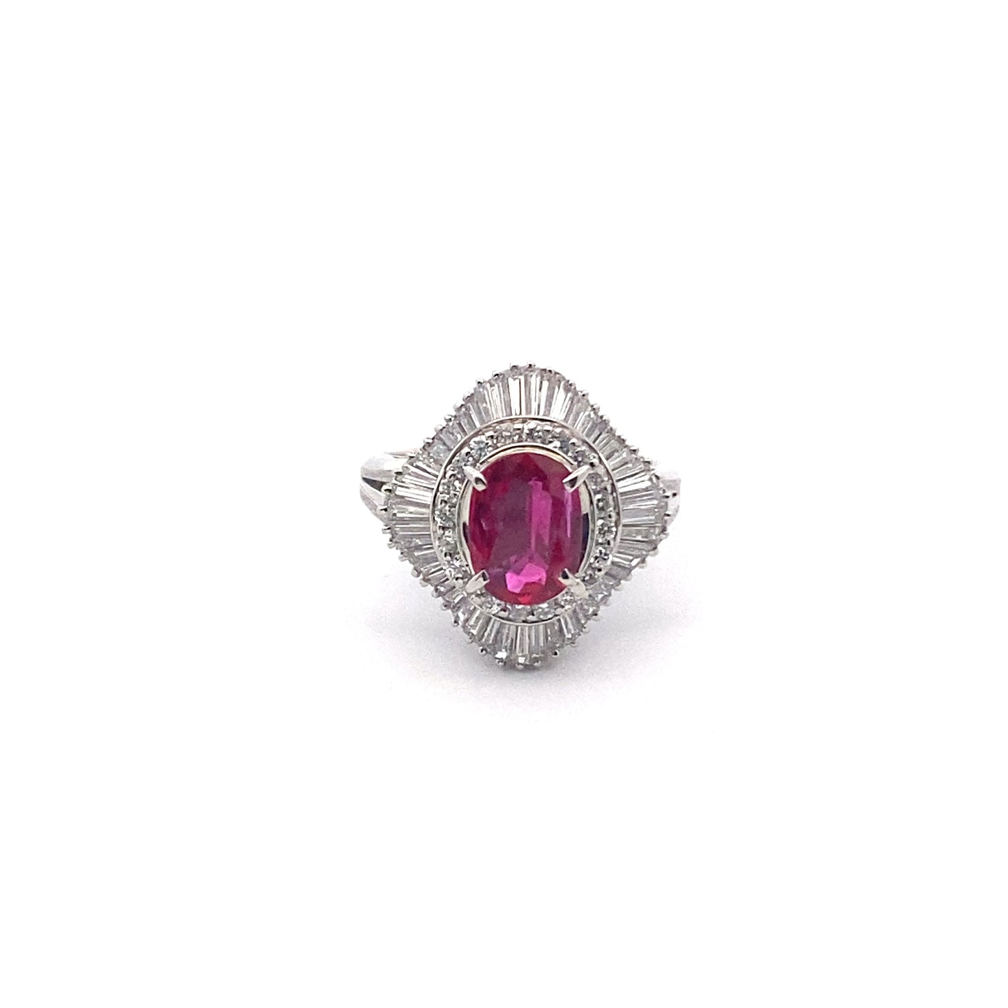 Ruby Diamond Platinum Ring