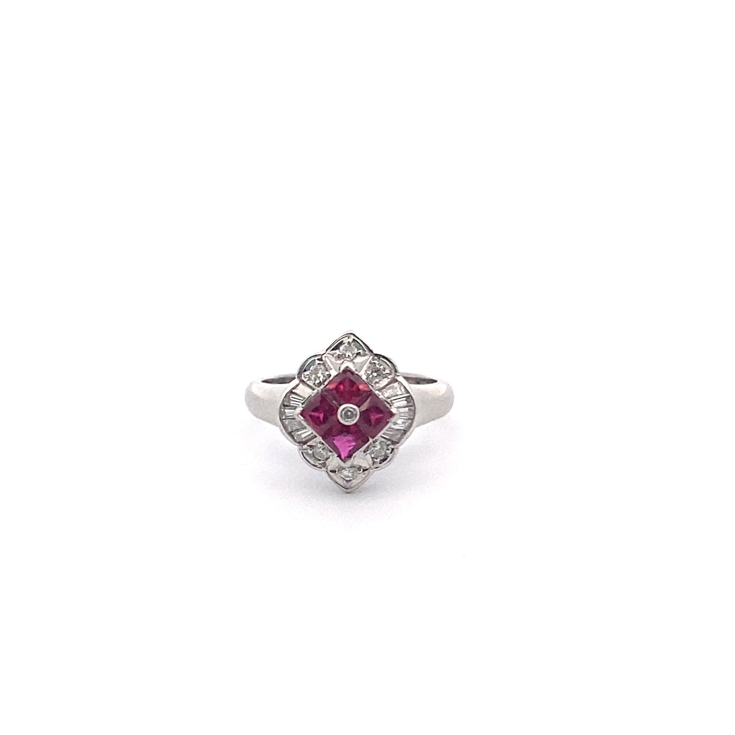 Ruby Diamond Platinum Ring