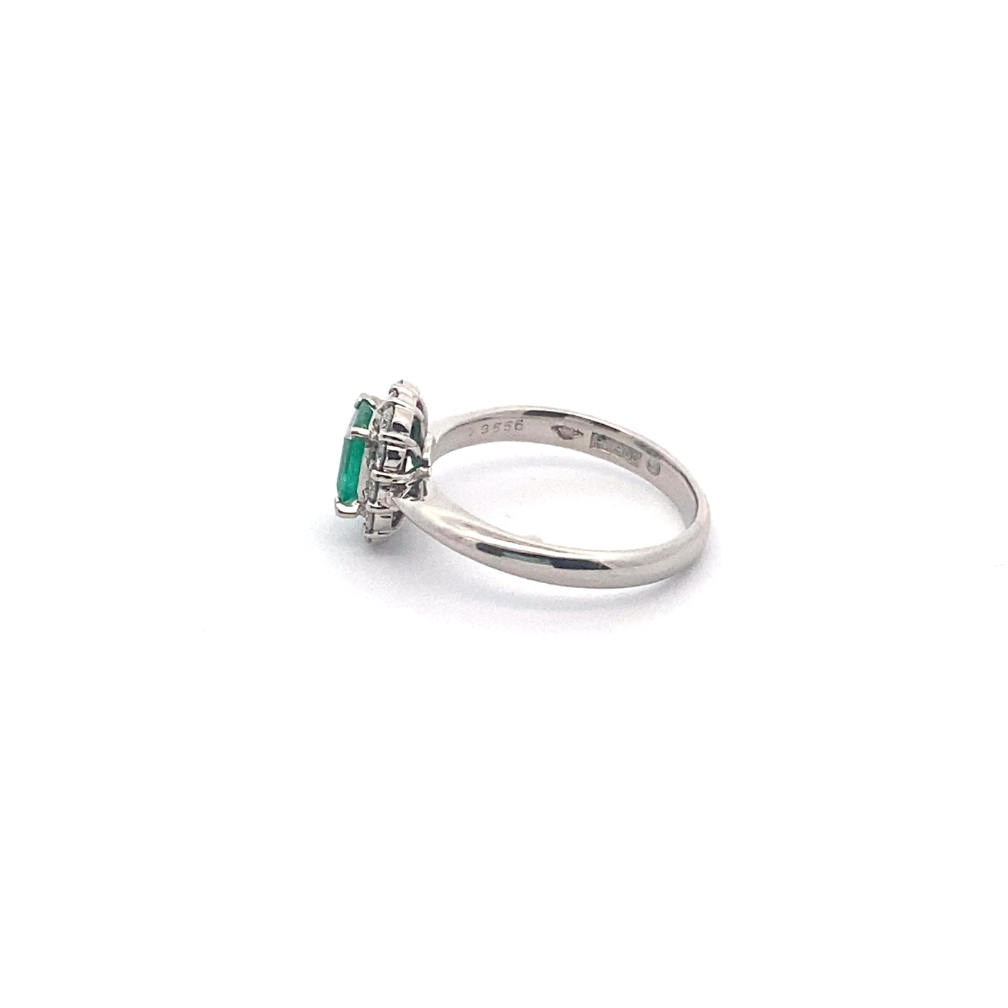 Emerald Diamond Platinum Ring