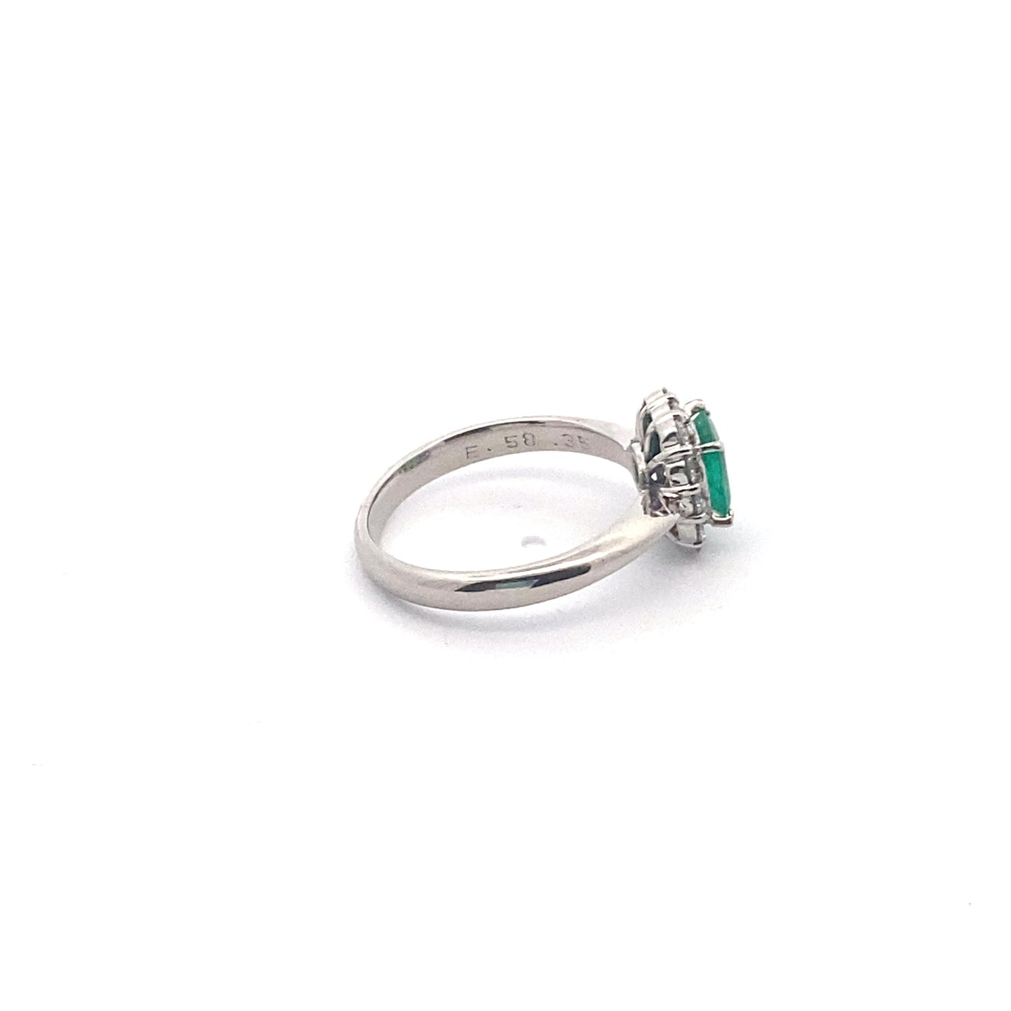 Emerald Diamond Platinum Ring