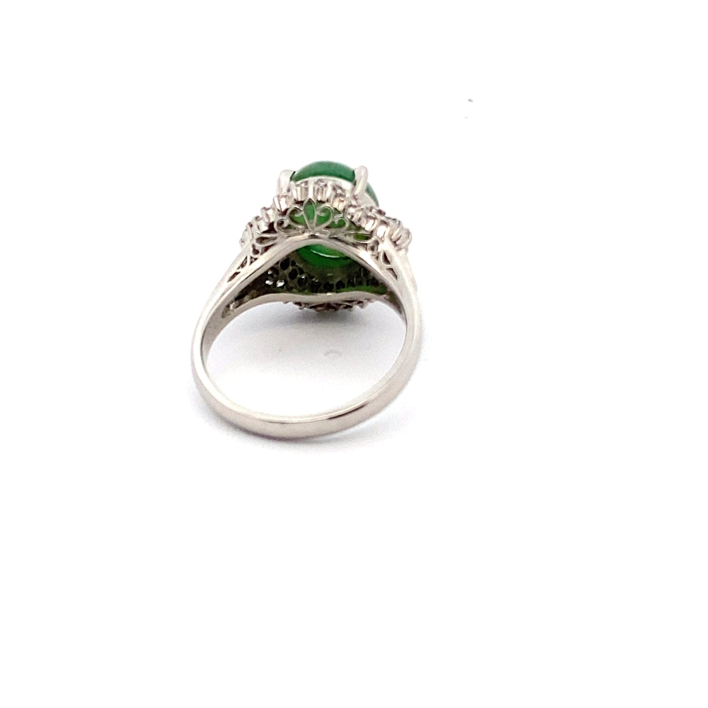 Jade Diamond Platinum Ring