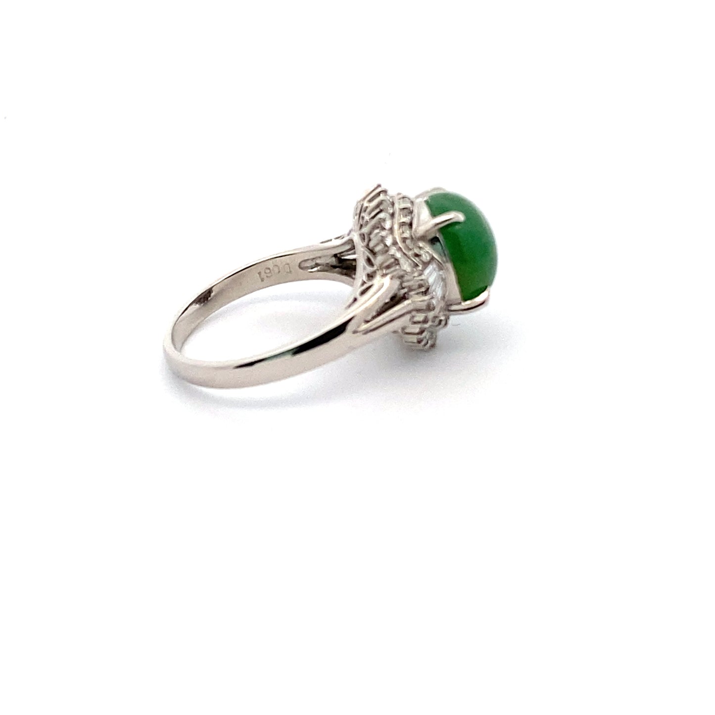 Jade Diamond Platinum Ring