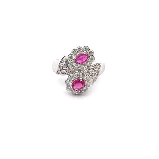 Ruby Diamond Platinum Ring