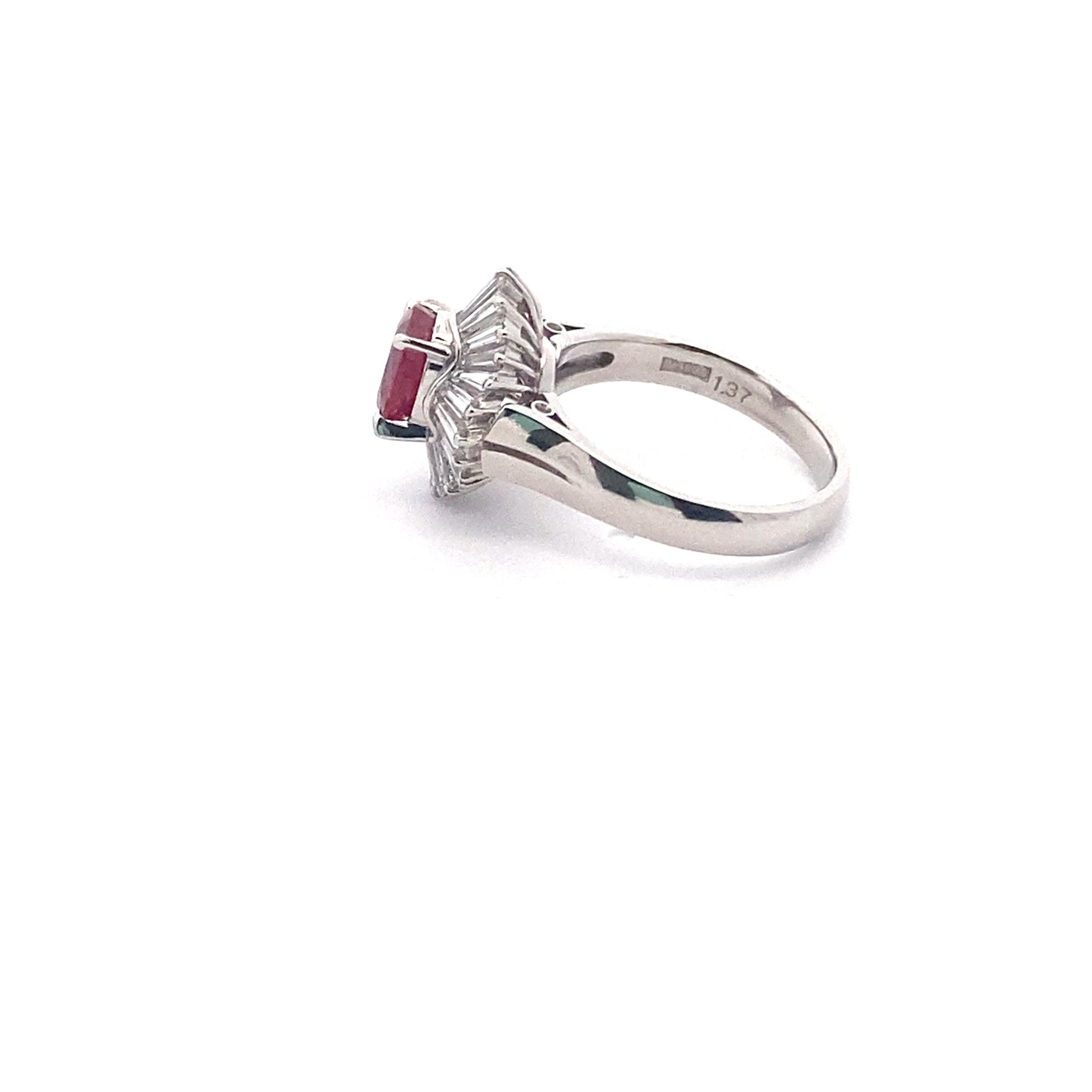 Ruby Diamond Platinum Ring