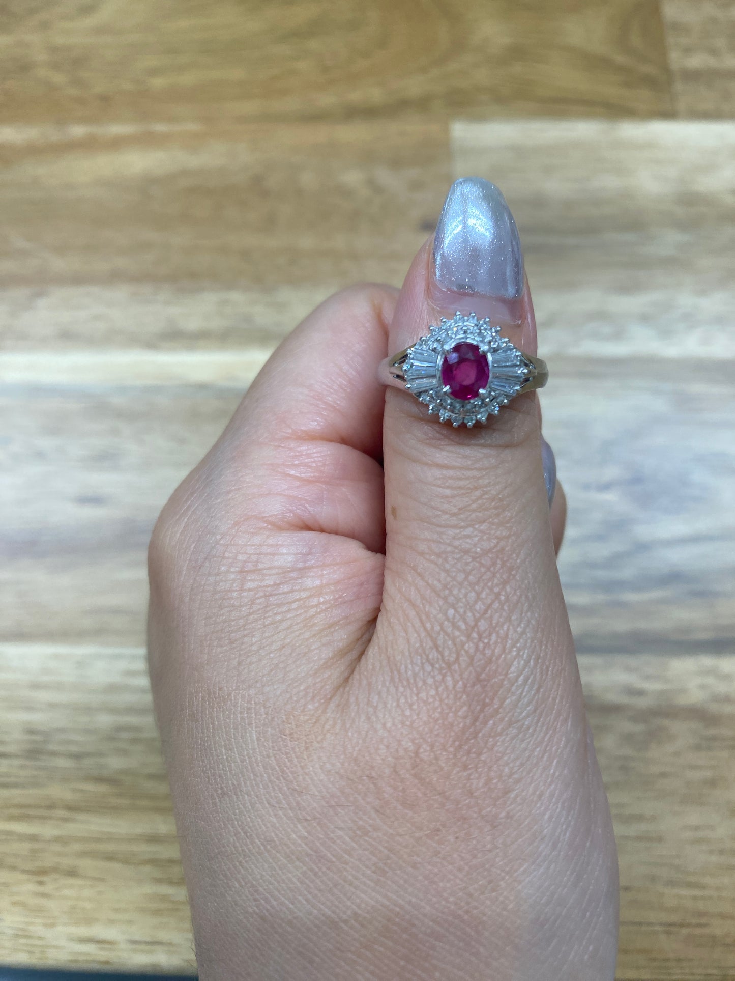 Ruby Diamond Platinum Ring