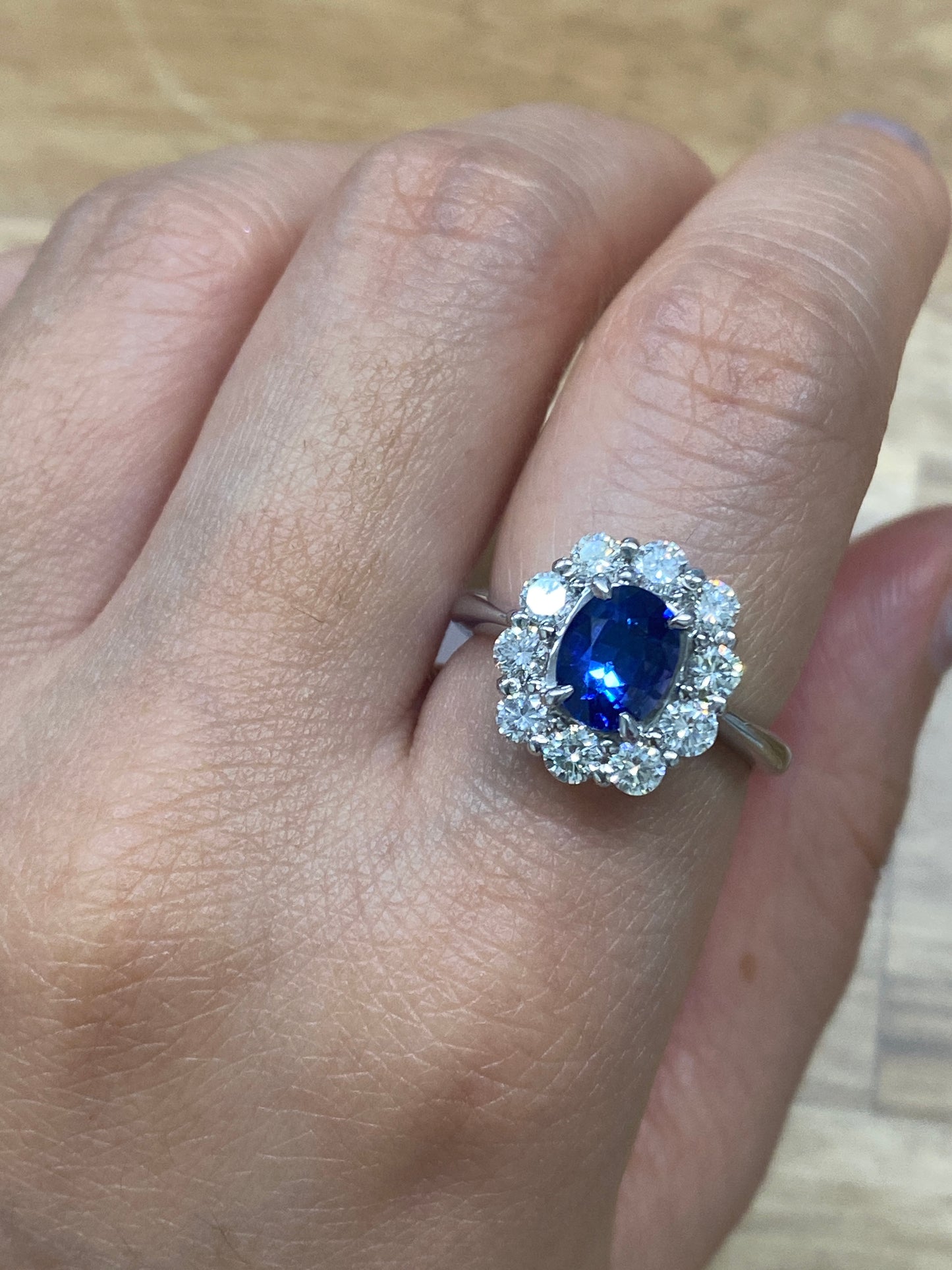 Sapphire Diamond Platinum Ring