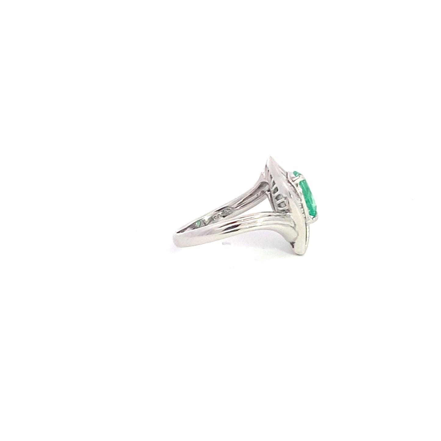 Emerald Diamond Platinum Ring